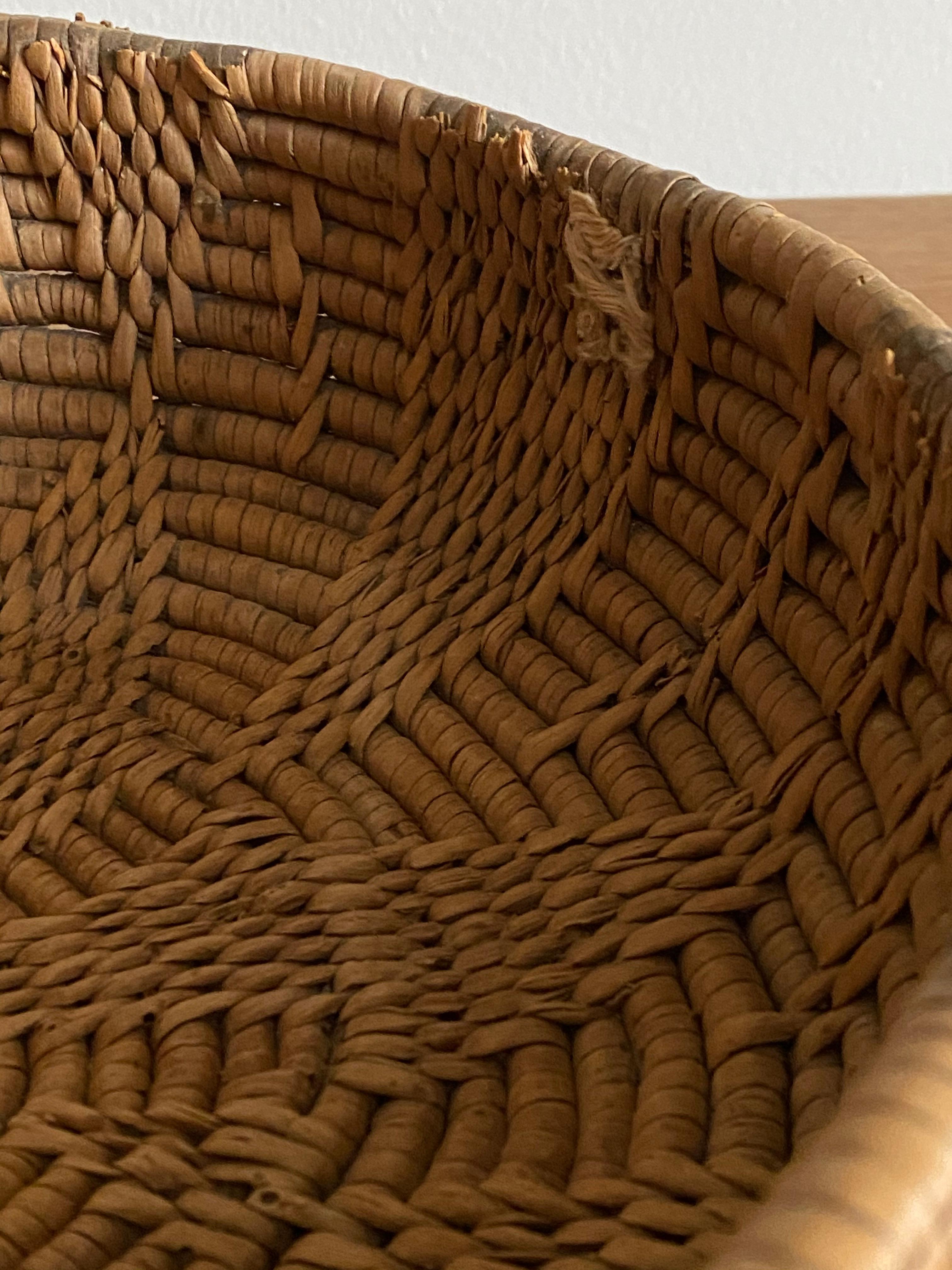 Wood Swedish Craft, Basket or Bowl, Woven Fir Root, Sweden, 19th Century