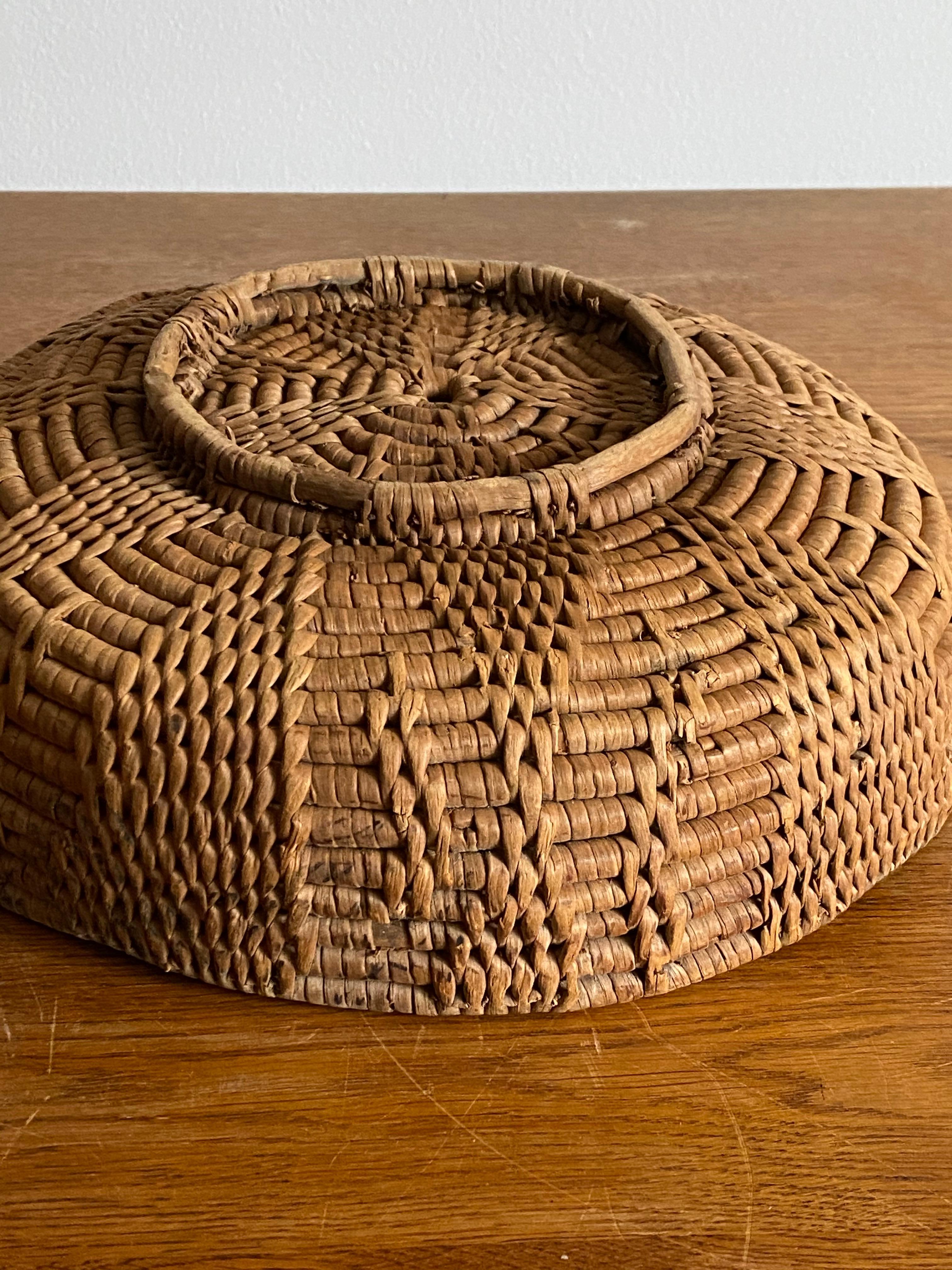 Swedish Craft, Basket or Bowl, Woven Fir Root, Sweden, 19th Century 1