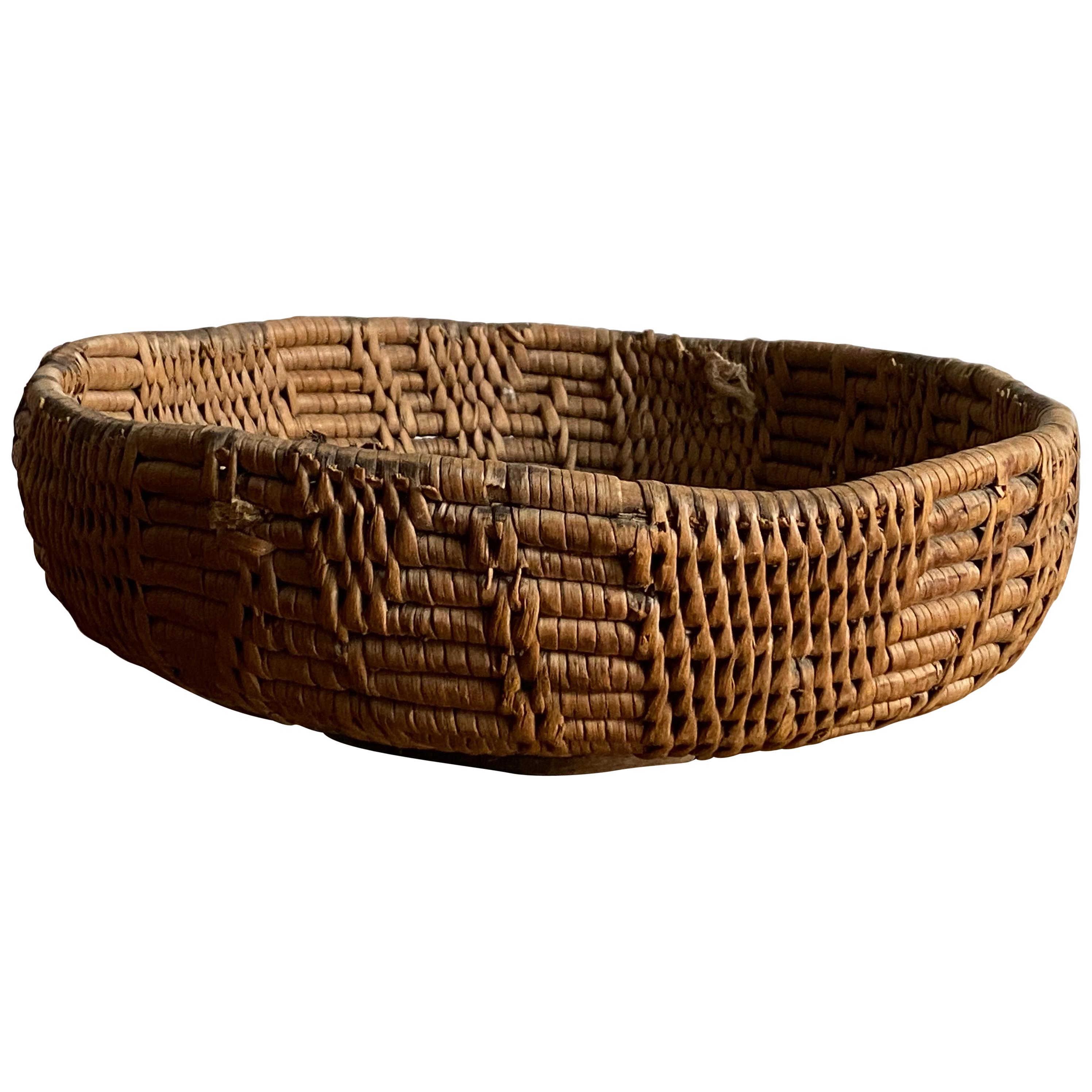 Swedish Craft, Basket or Bowl, Woven Fir Root, Sweden, 19th Century