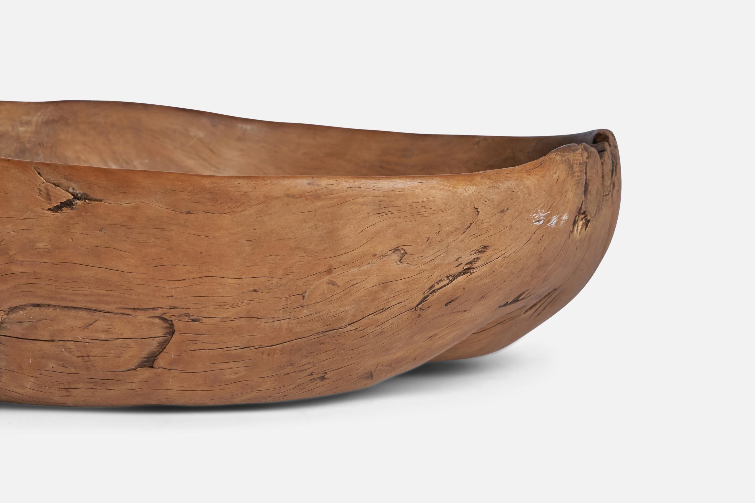 Swedish Craft, Bowl, Burl Wood, Sweden, 19th Century In Fair Condition For Sale In High Point, NC