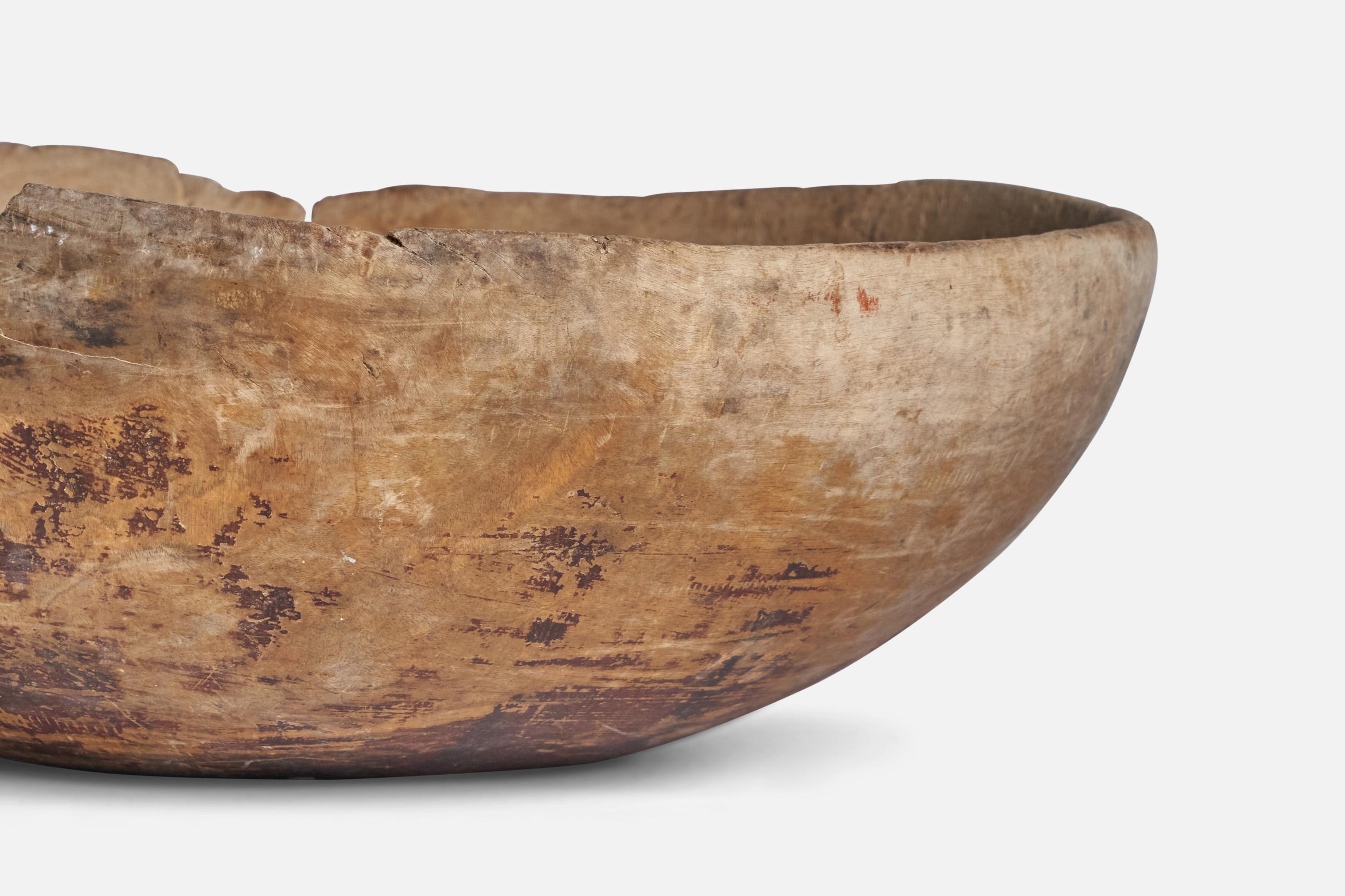 Swedish Craft, Bowl, Wood, Metal, Sweden, 19th Century 1