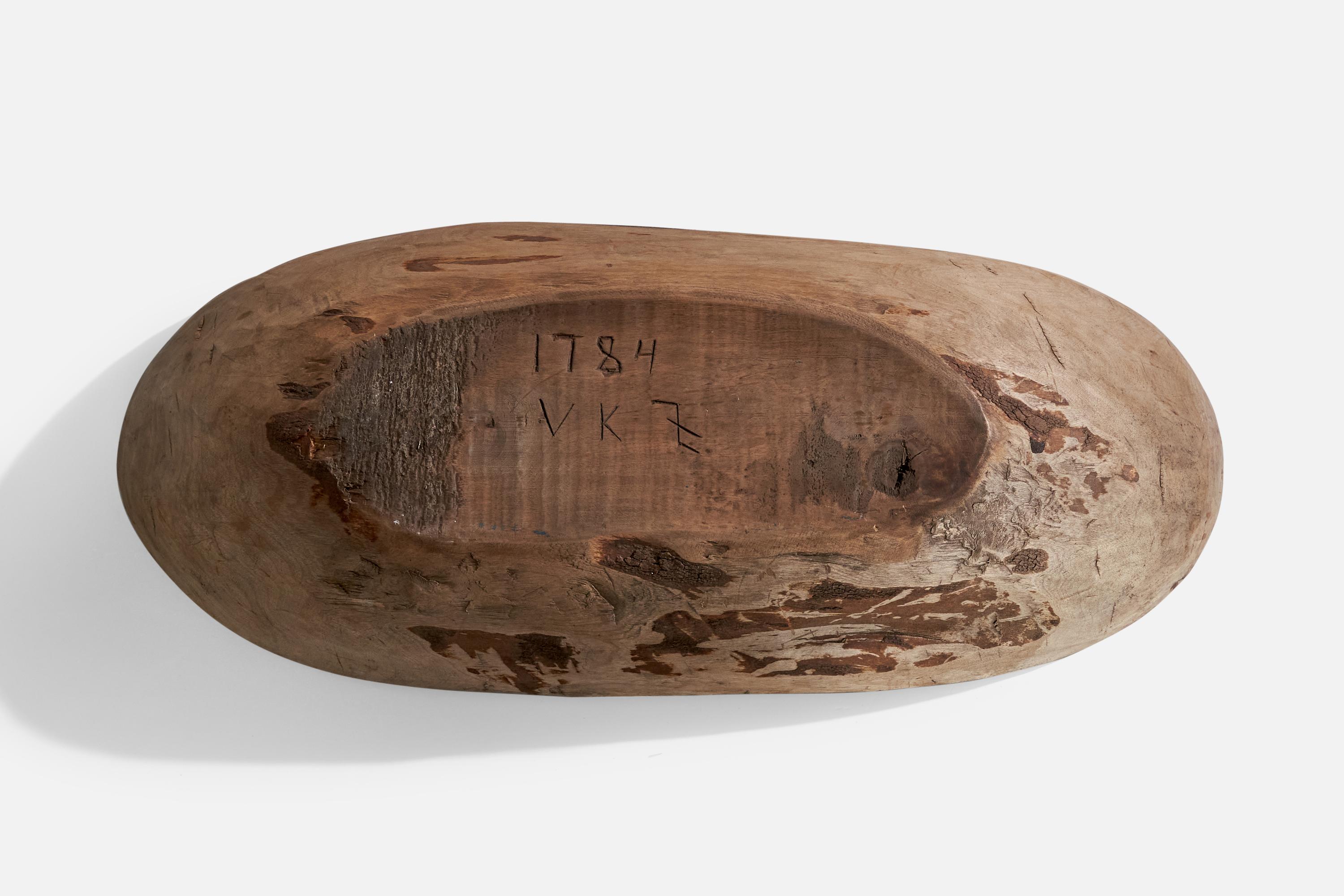 Swedish Craft, Bowl, Wood, Sweden, 1784 For Sale 4