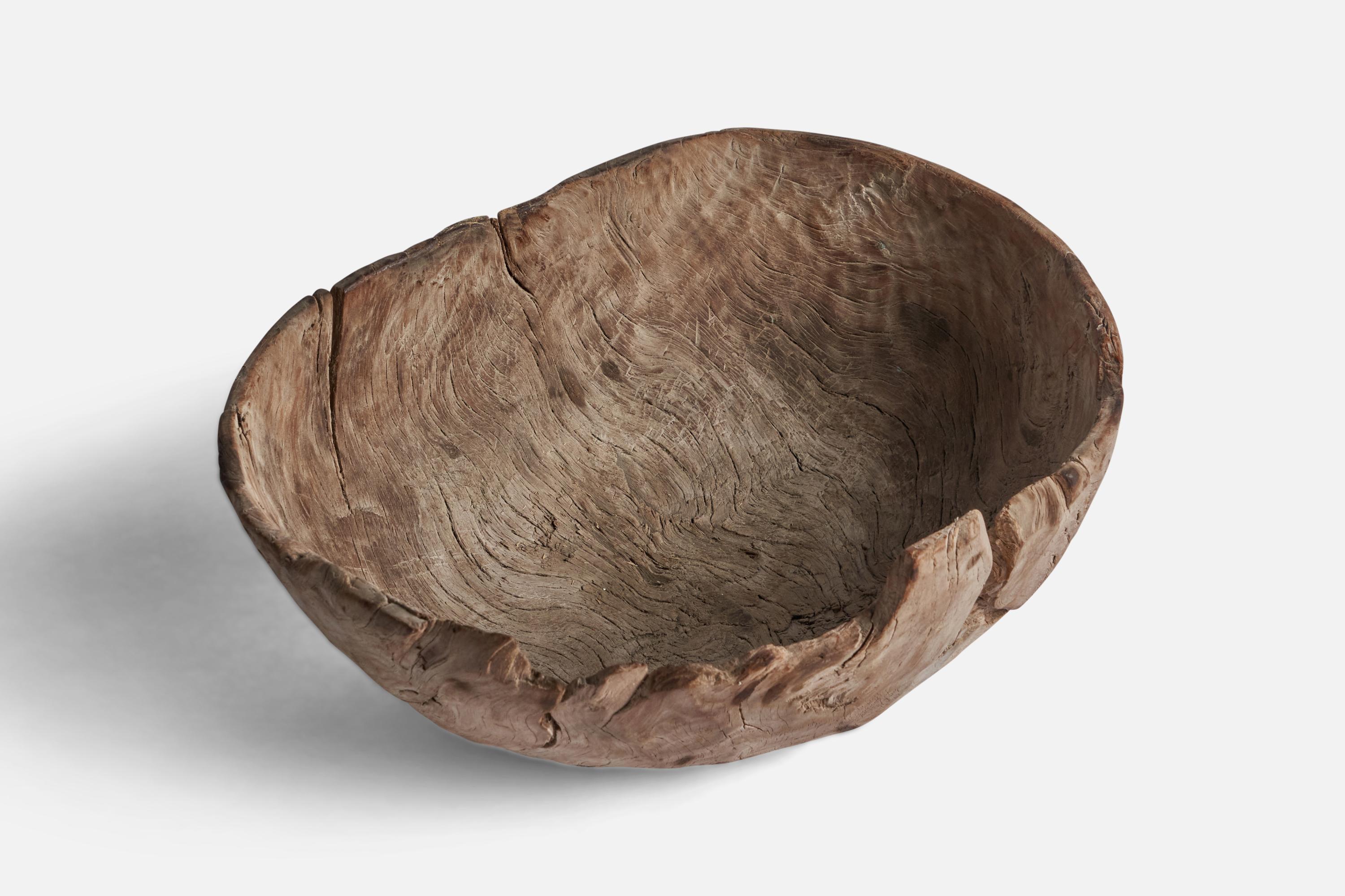 Folk Art Swedish Craft, Bowl, Wood, Sweden, 17th century For Sale