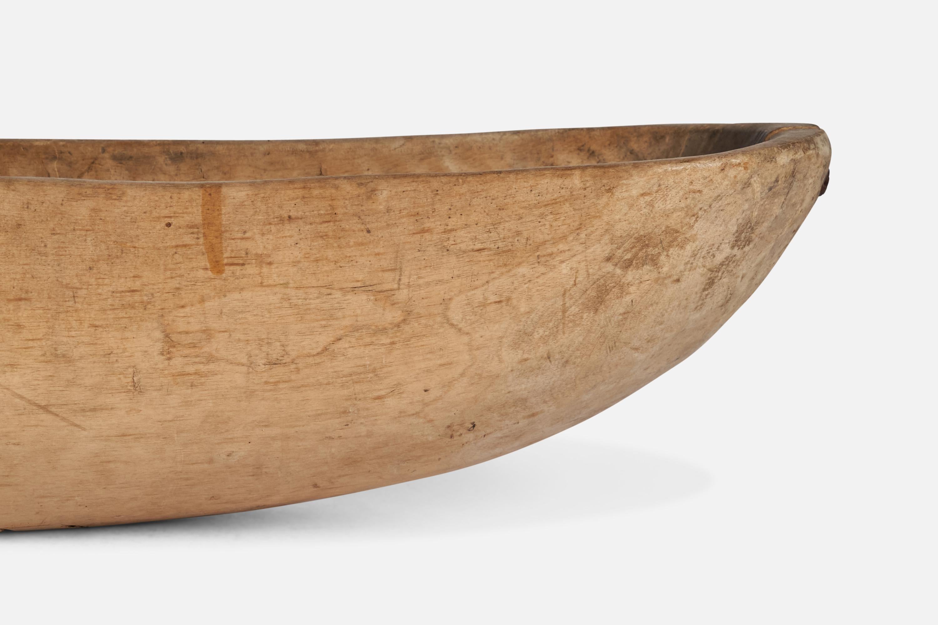 Early 19th Century Swedish Craft, Bowl, Wood, Sweden, 1814 For Sale