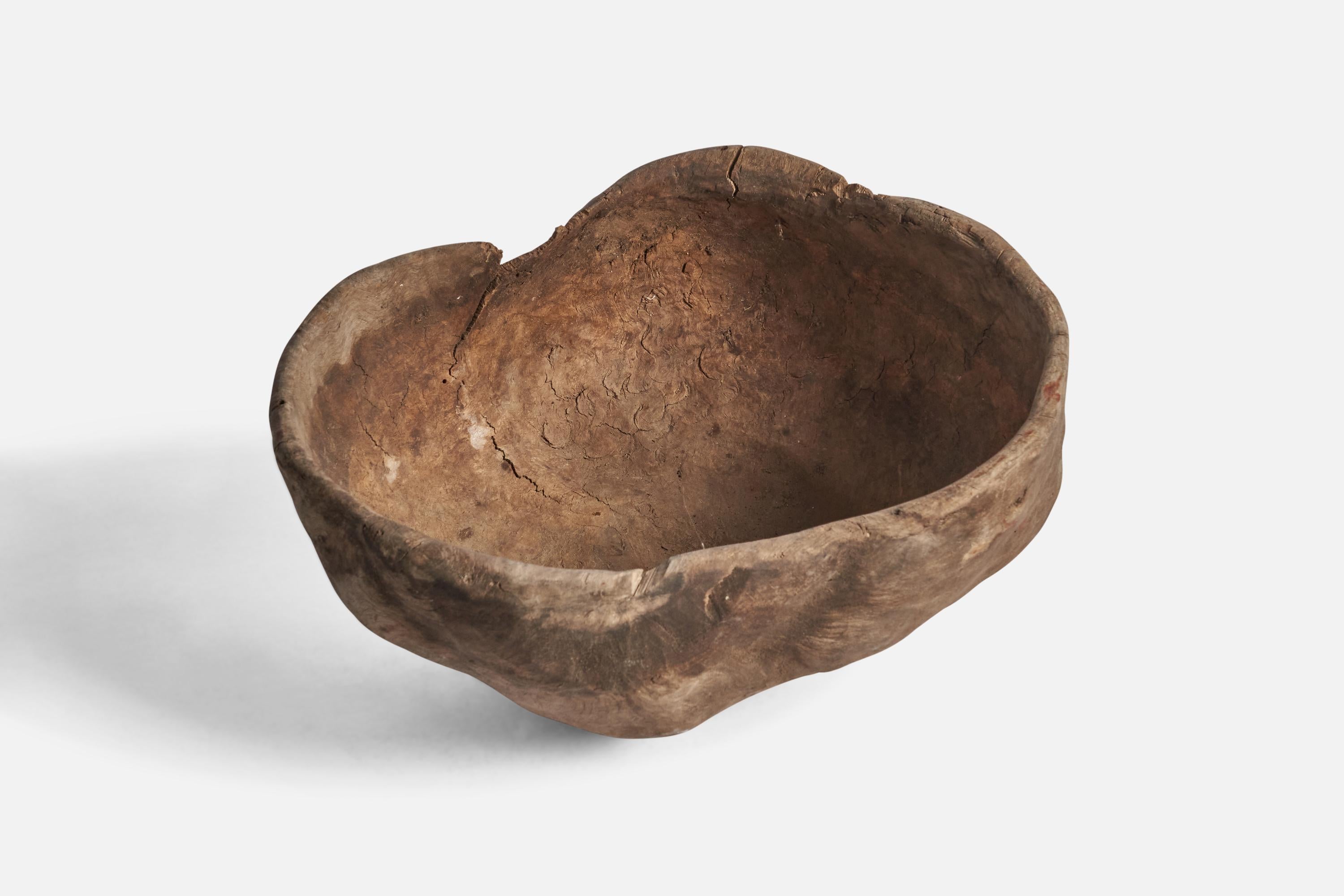 Folk Art Swedish Craft, Bowl, Wood, Sweden, 18th Century For Sale