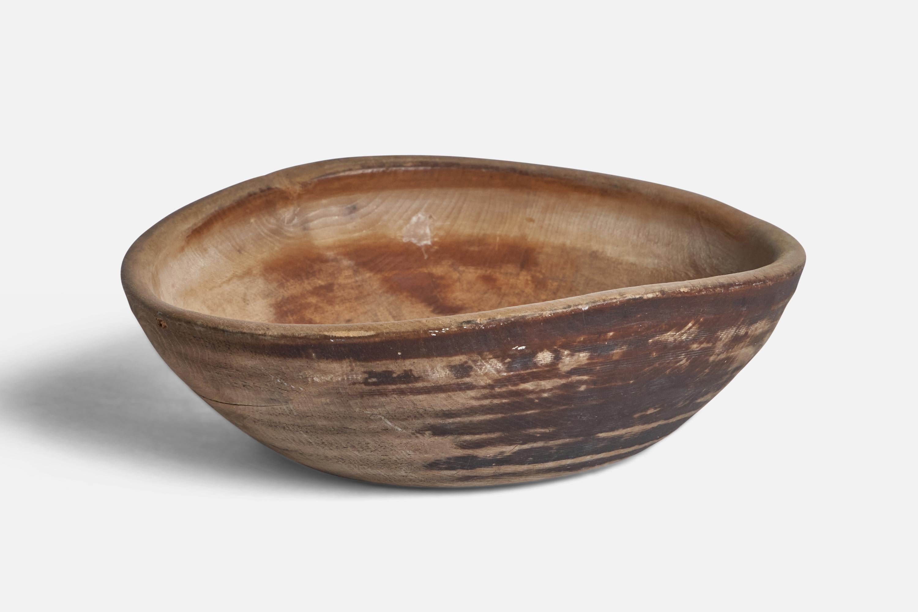 A wooden bowl designed and produced in Sweden, 19th century