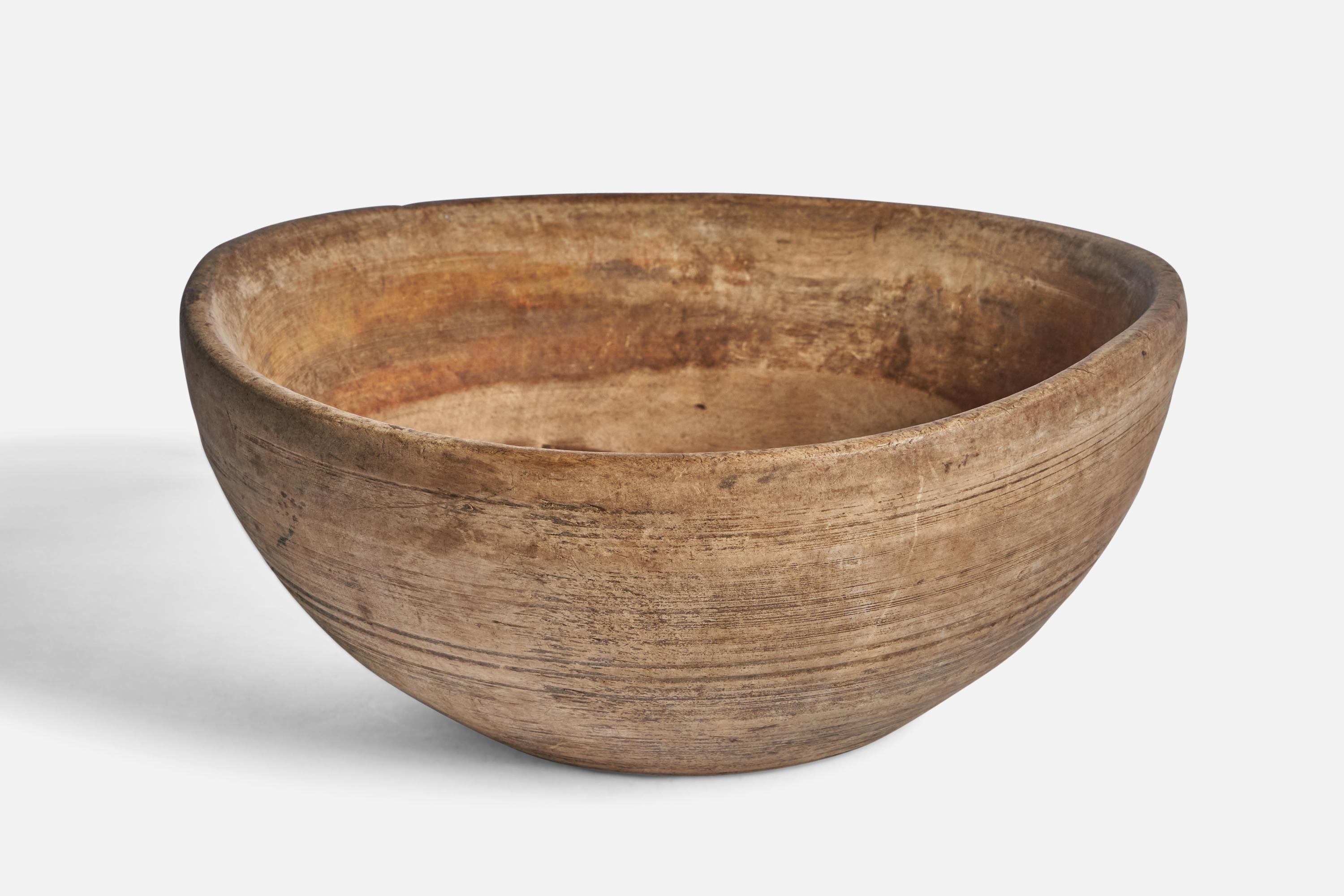 A wood bowl produced in Sweden, 19th century