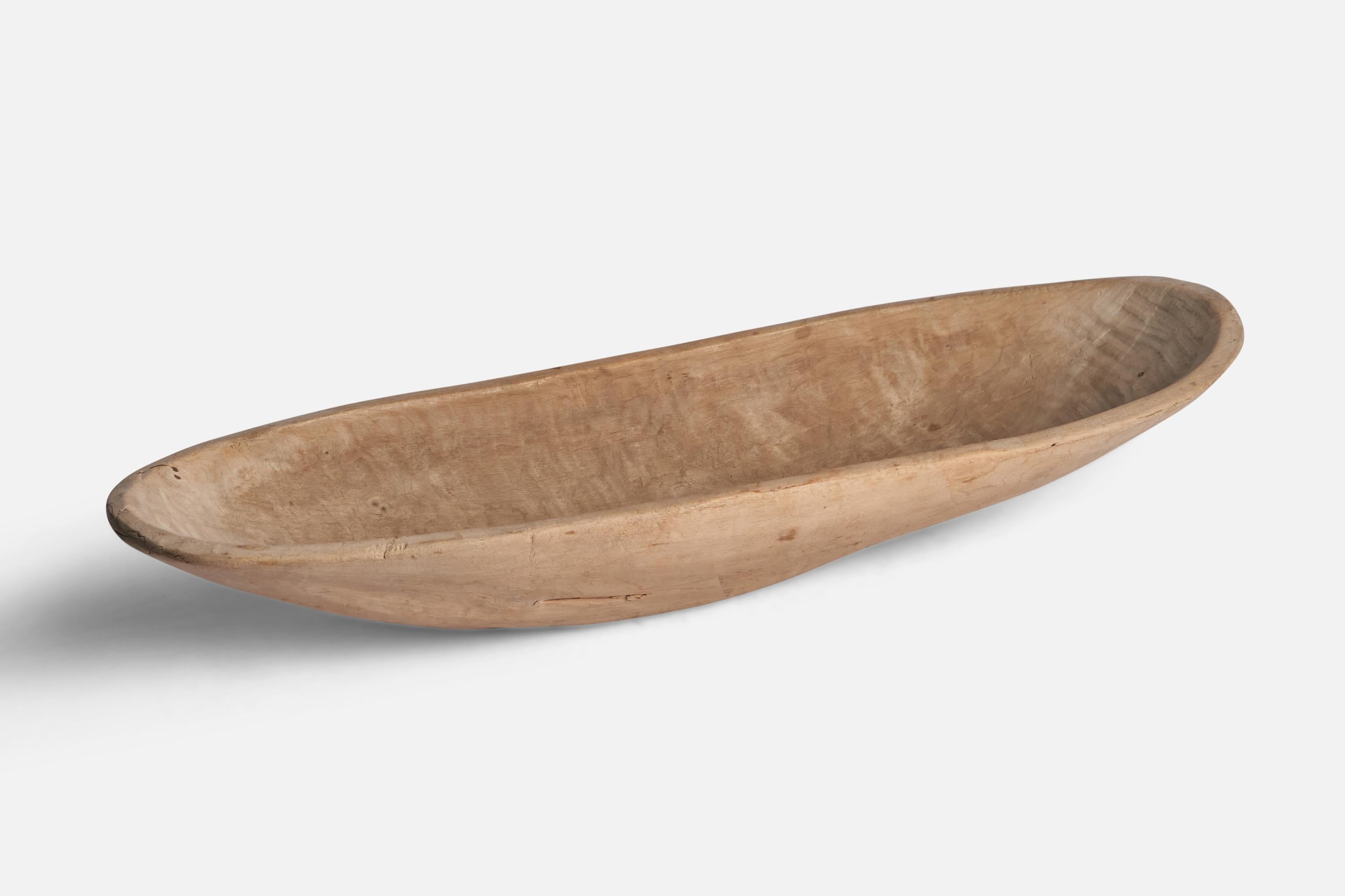 A wood bowl produced in Sweden, 19th century.