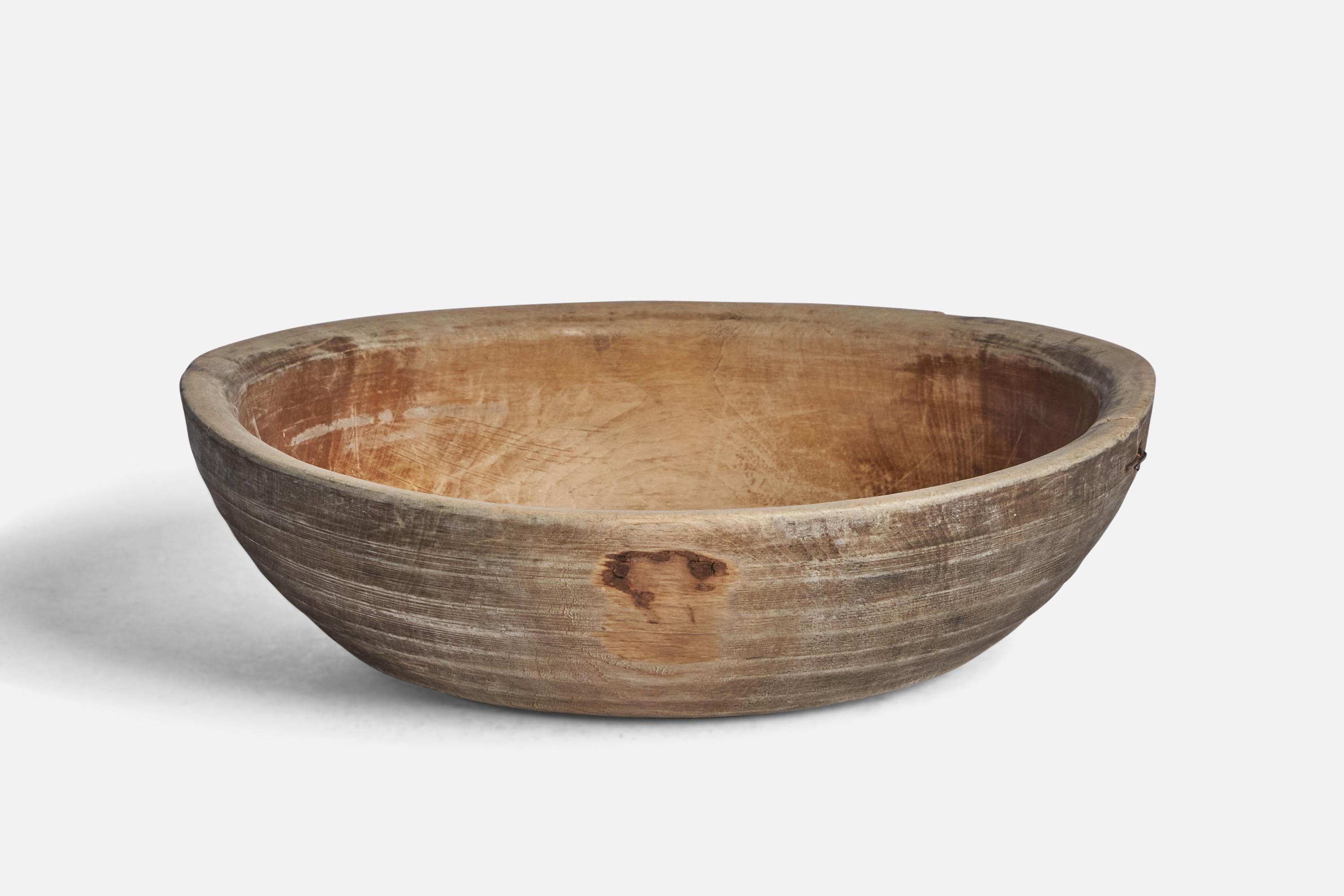 A wood bowl produced in Sweden, 19th Century.