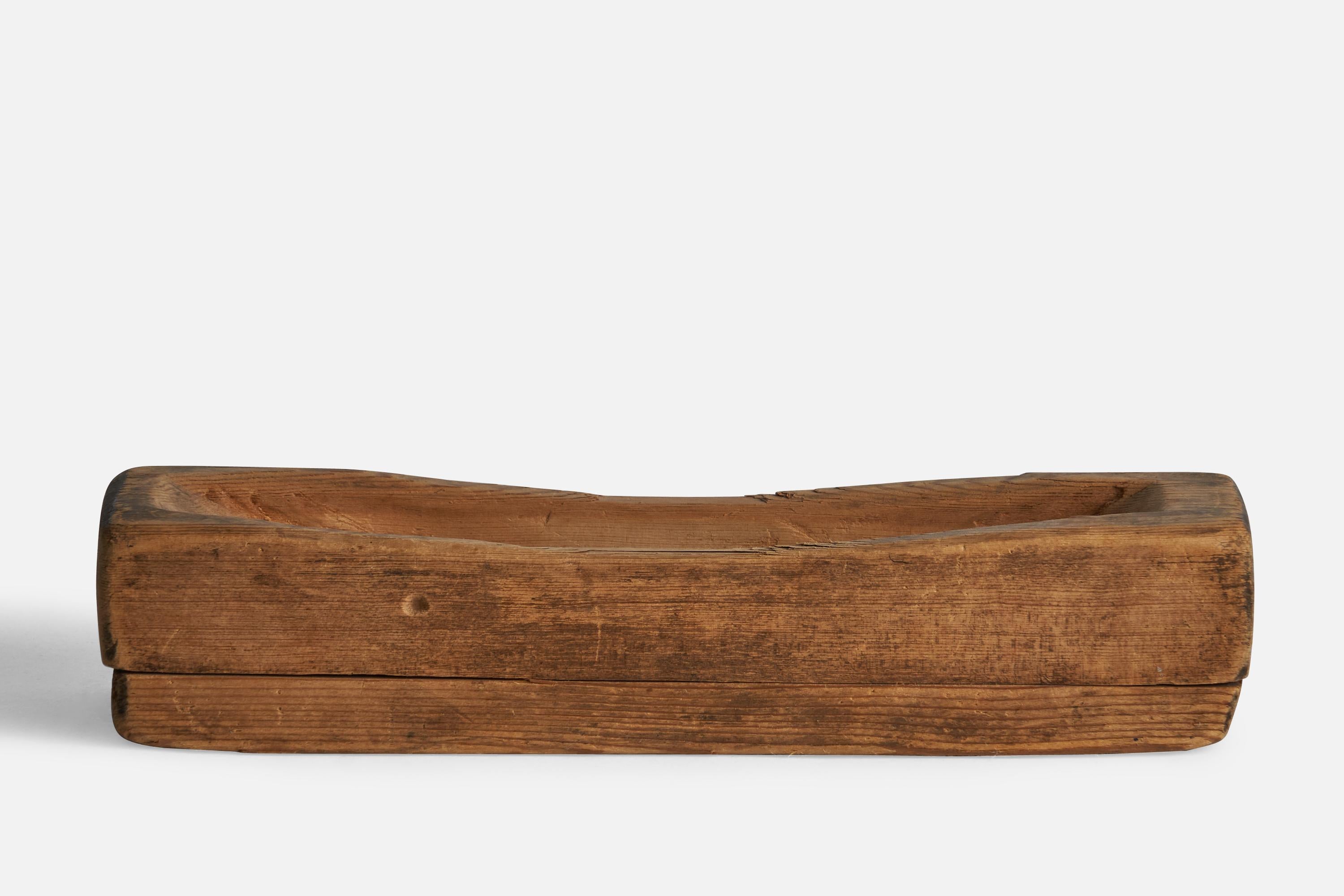 A small pine bowl produced in Sweden, 19th Century.