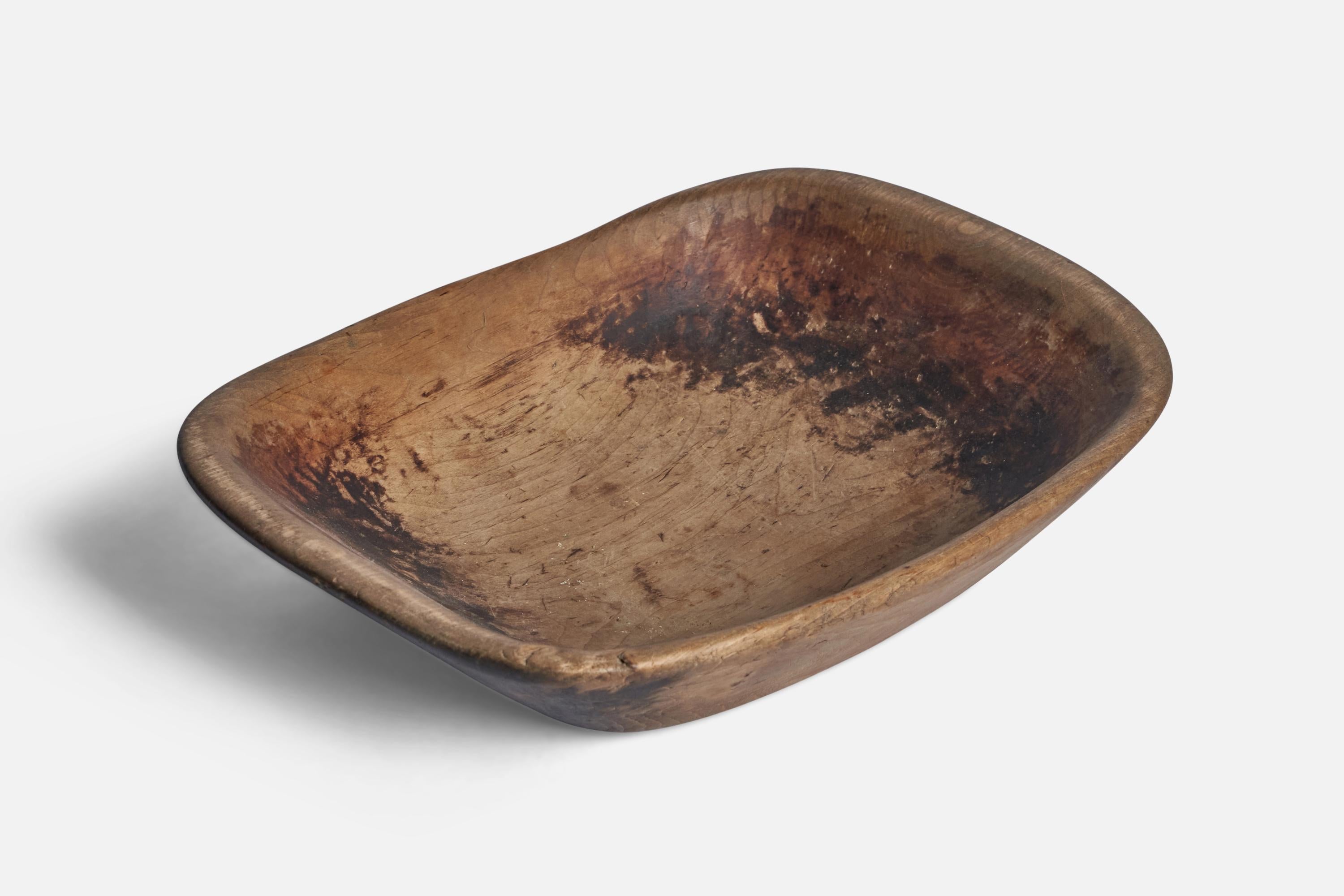 Folk Art Swedish Craft, Bowl, Wood, Sweden, 19th Century For Sale