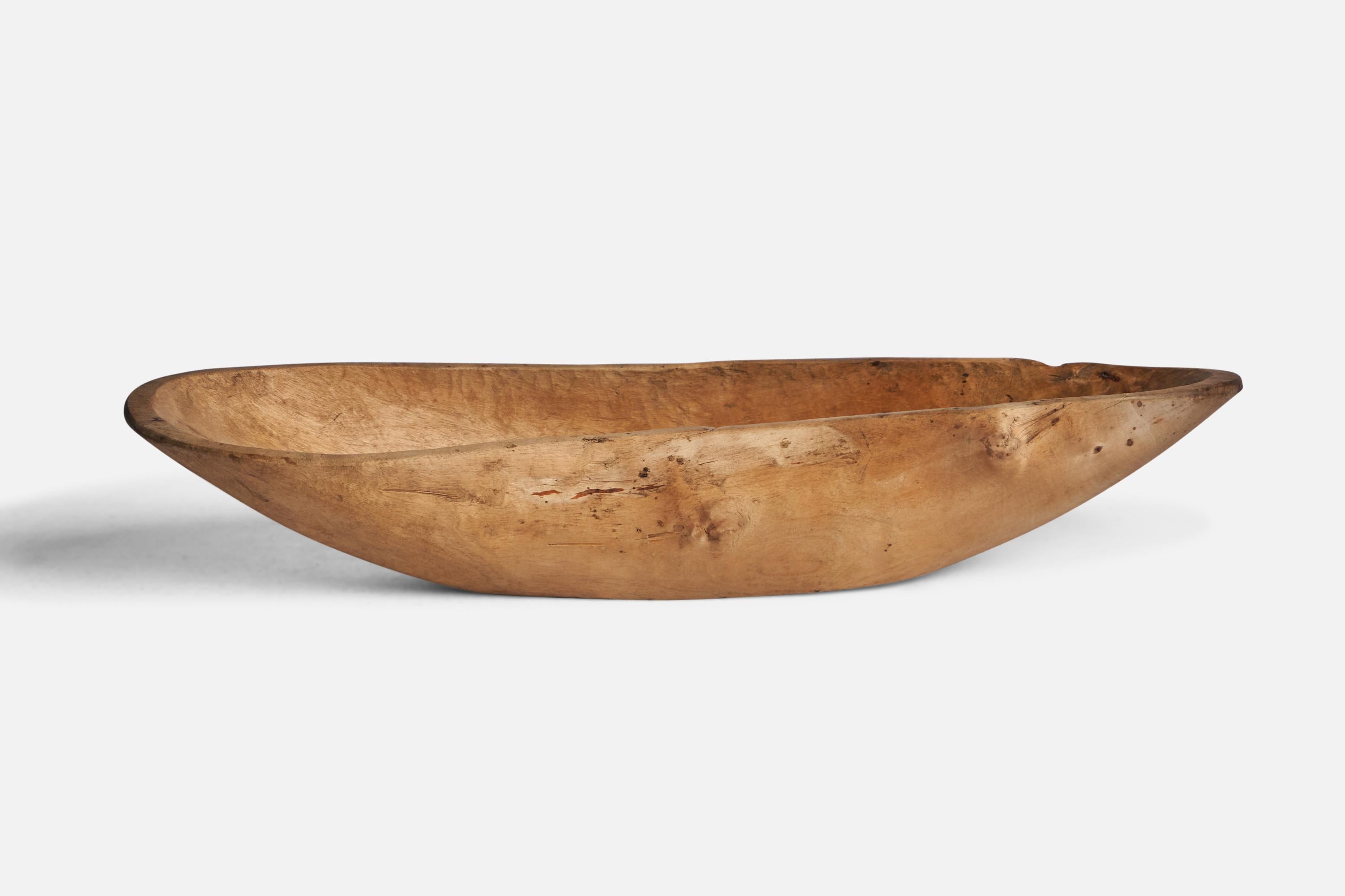 Folk Art Swedish Craft, Bowl, Wood, Sweden, 19th Century