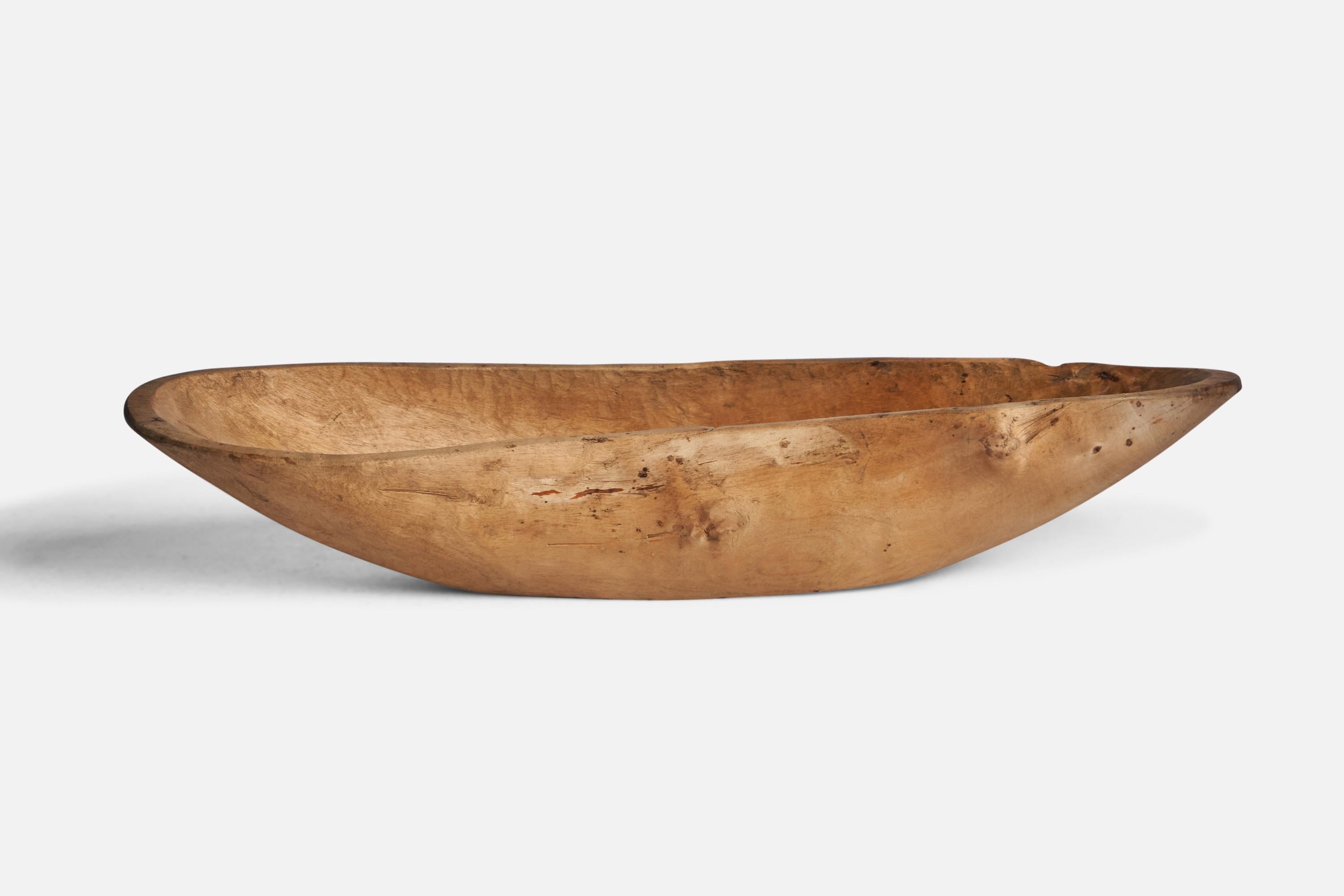 Folk Art Swedish Craft, Bowl, Wood, Sweden, 19th Century For Sale