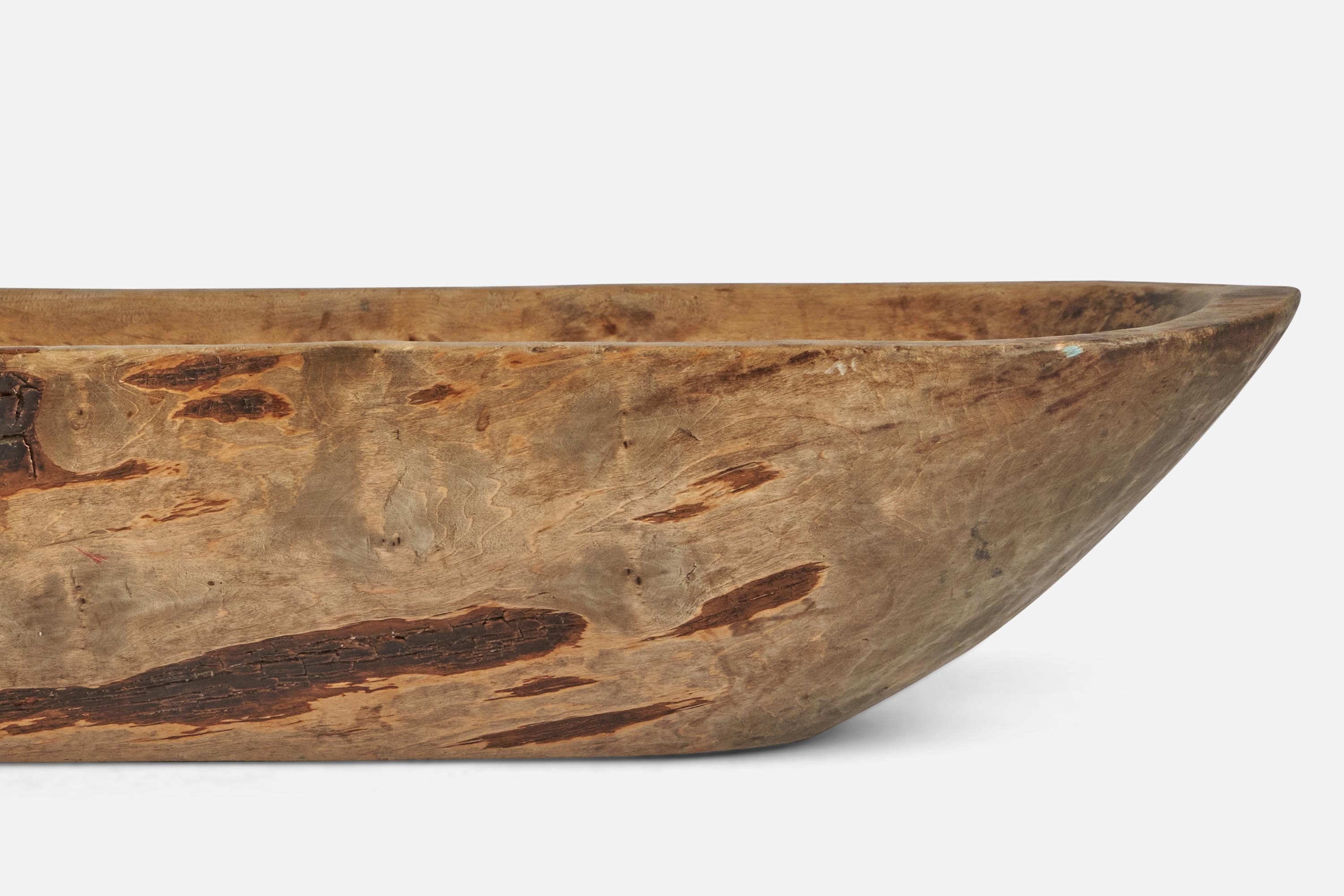Swedish Craft, Bowl, Wood, Sweden, 19th Century In Fair Condition For Sale In High Point, NC