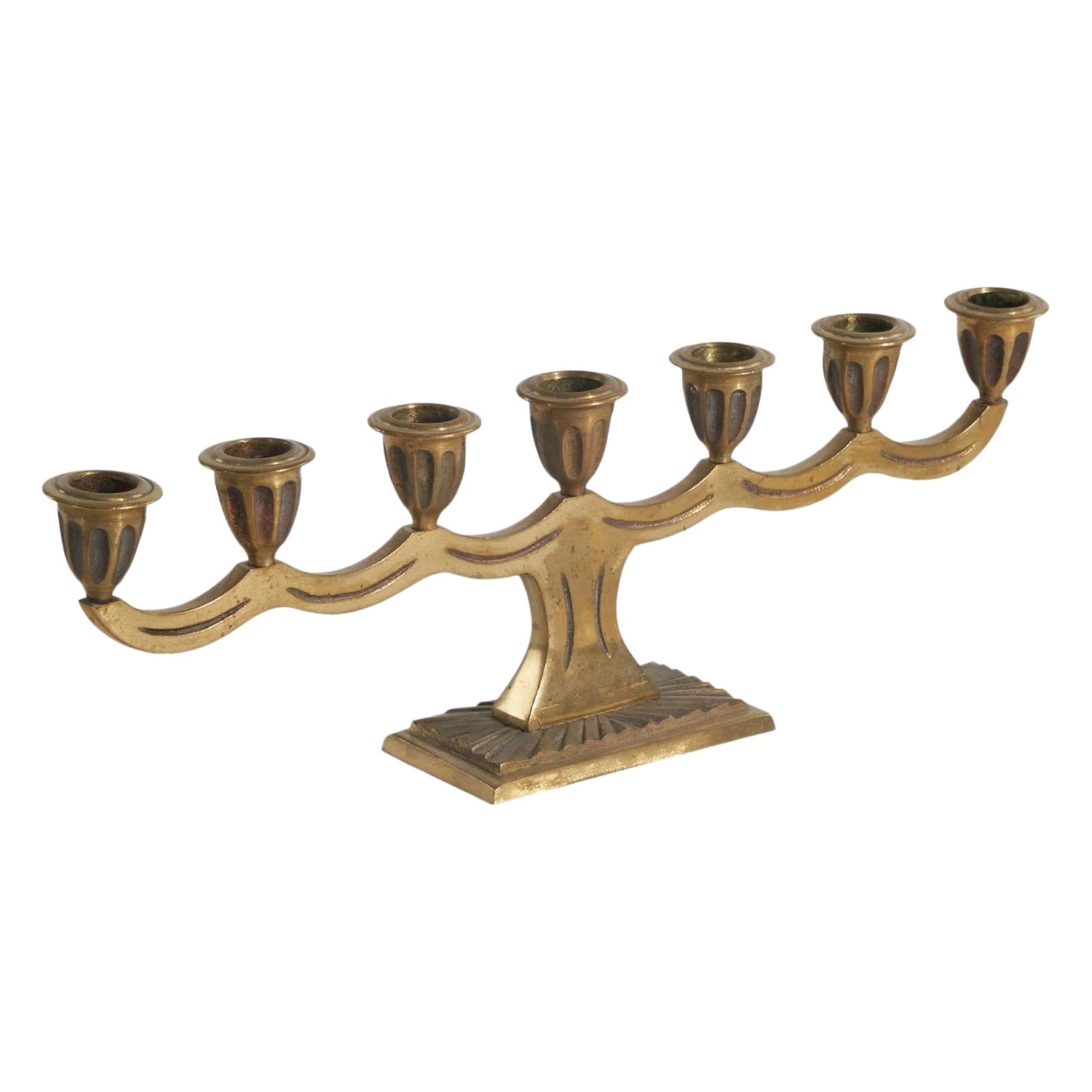 Swedish Craft, Candelabra, Brass, Sweden, 1940s For Sale