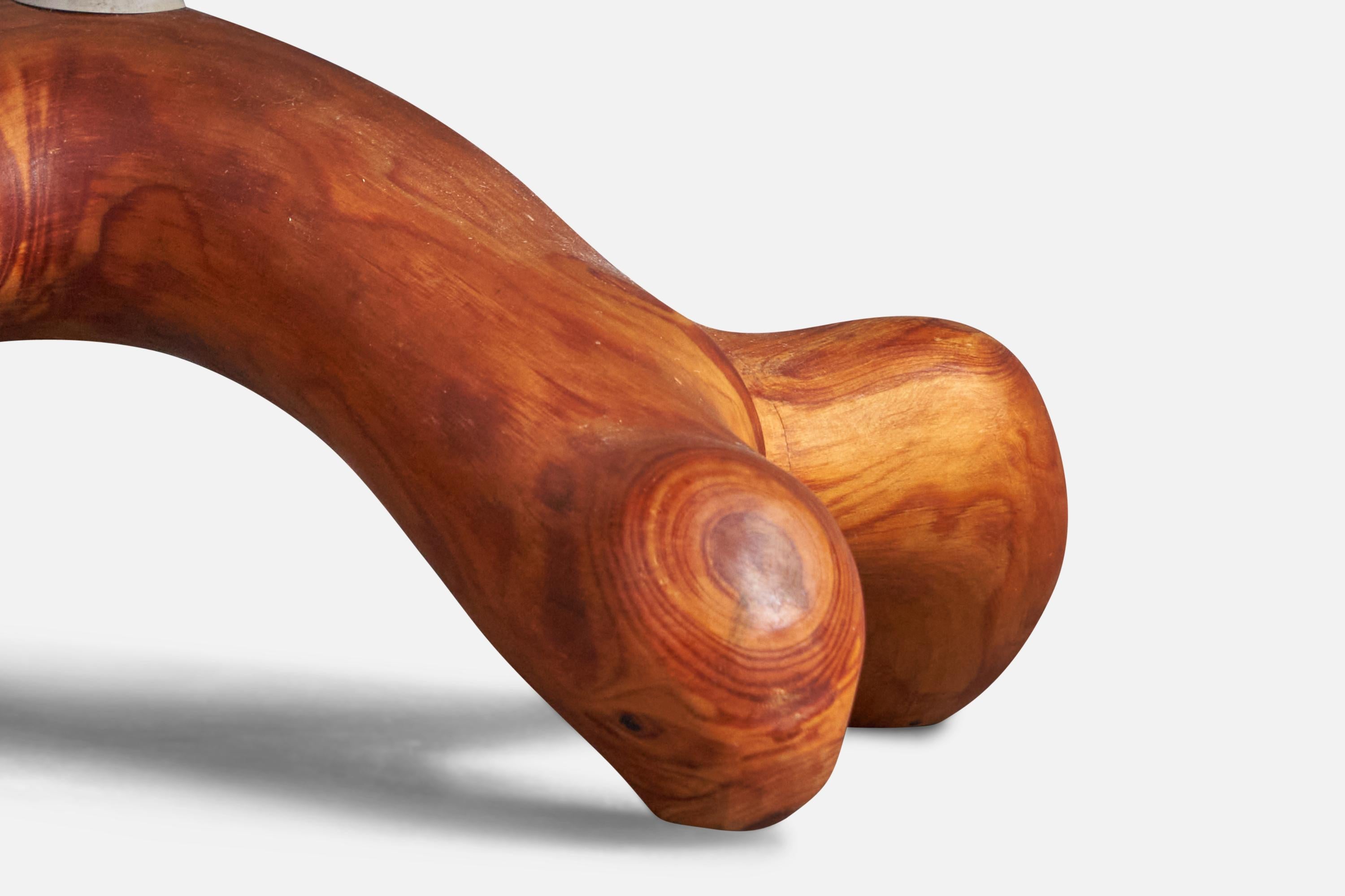 Swedish Craft, Freeform Table Lamp, Pine, Sweden, C. 1970s For Sale 1