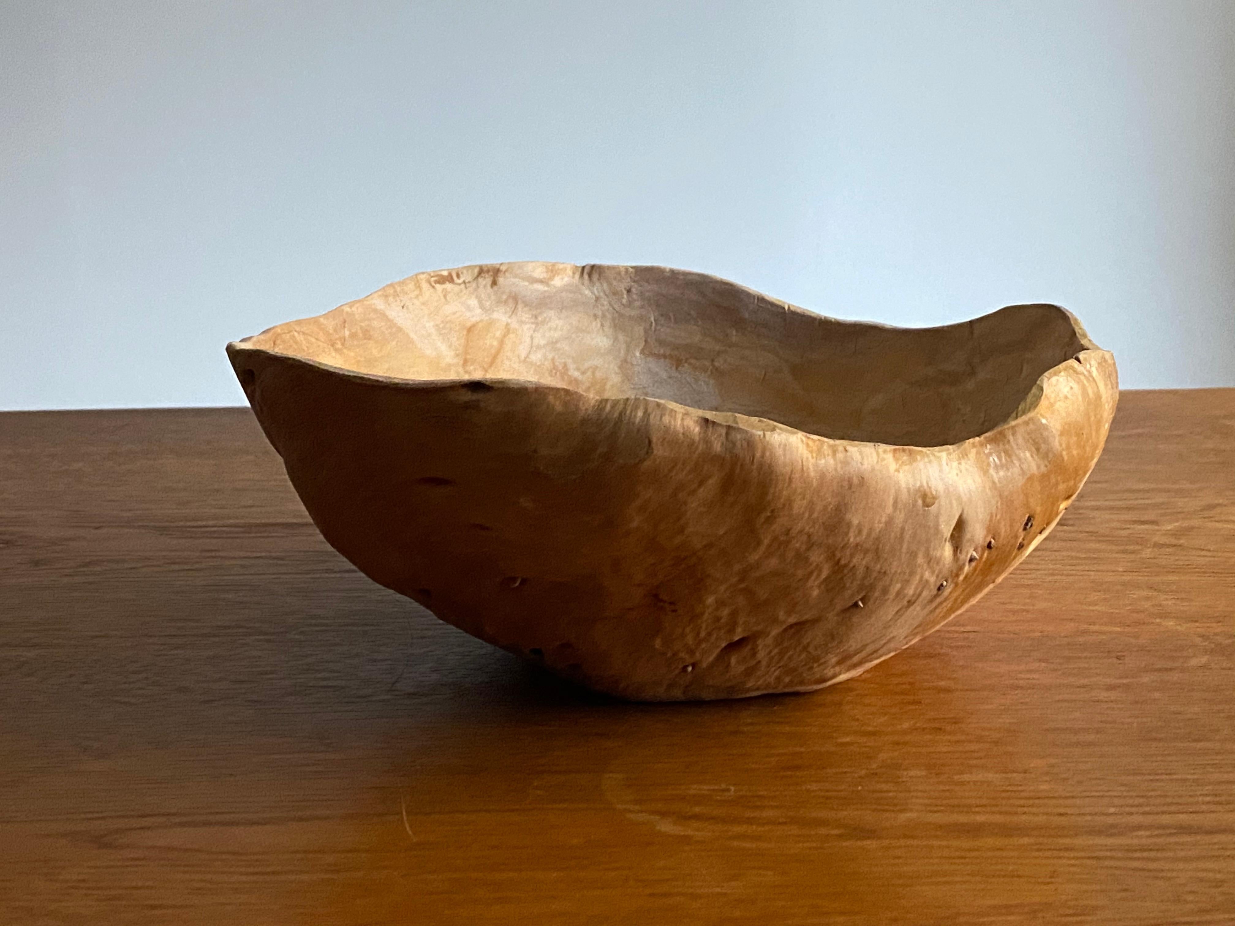 Mid-20th Century Swedish Craft, Organic Burl Wood Bowl 