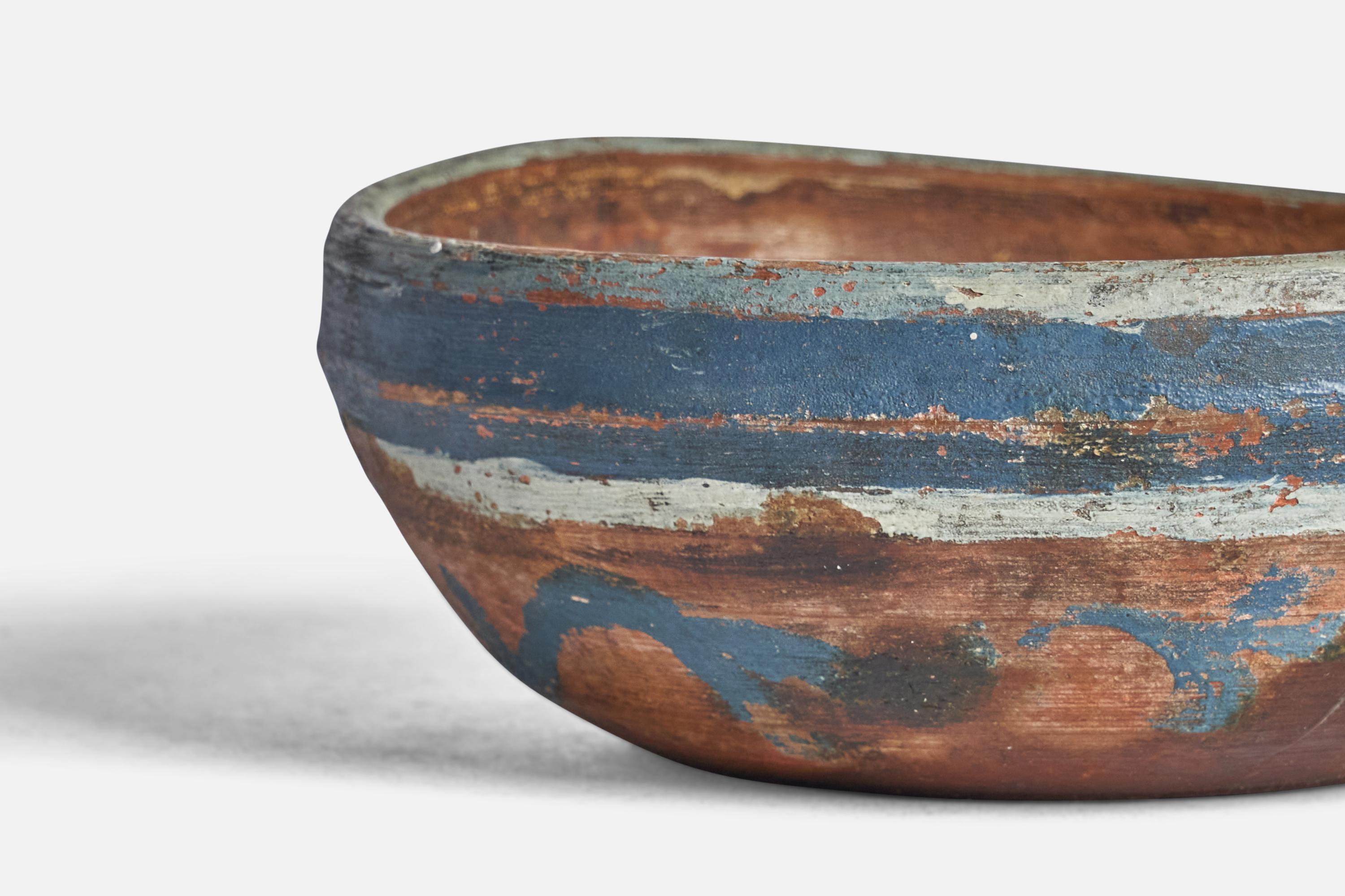 Swedish Craft, Small Bowl, Painted Wood, Sweden, 19th Century For Sale 1