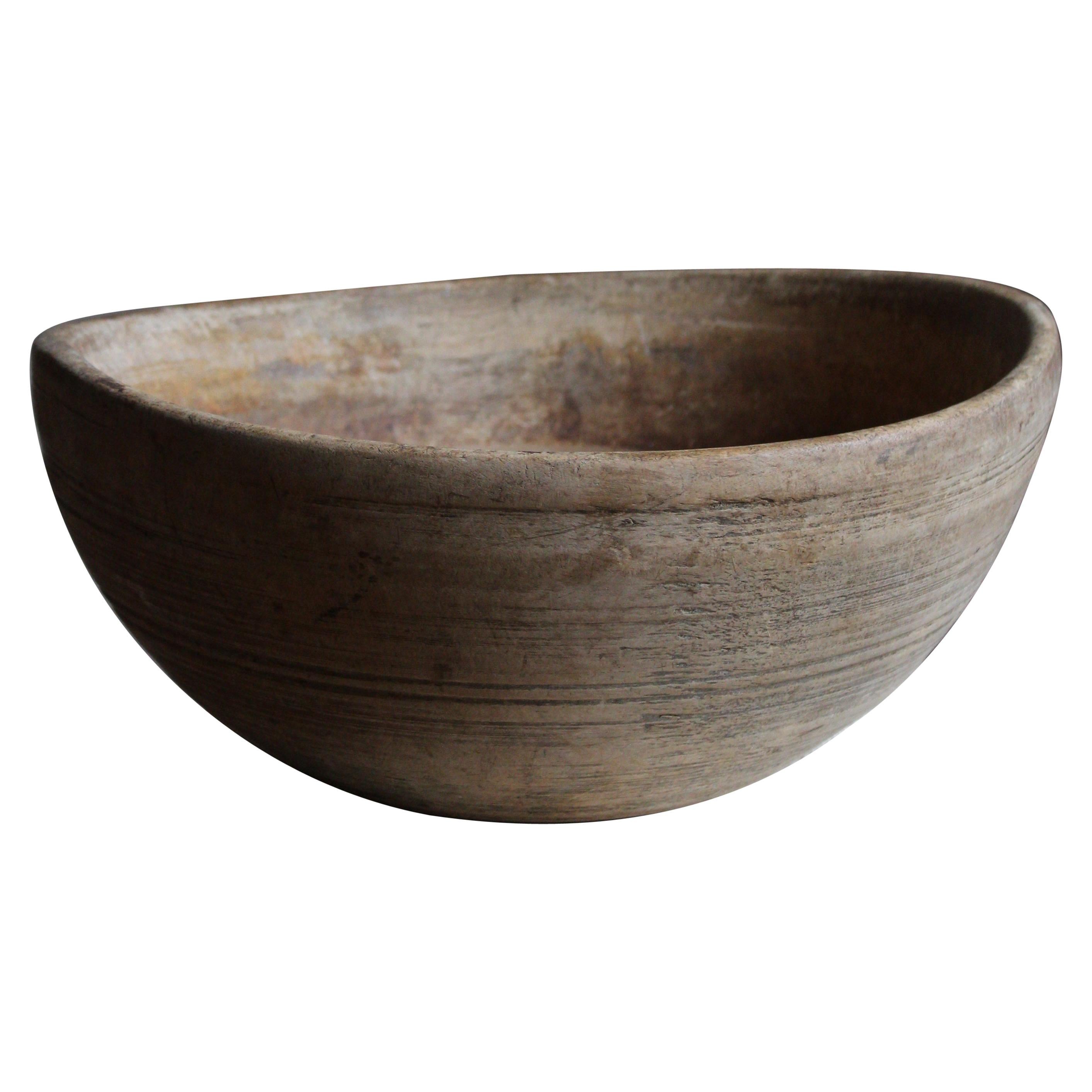 Swedish Craft, Unique Sizable and Deep Bowl, Wood, Sweden, 19th Century