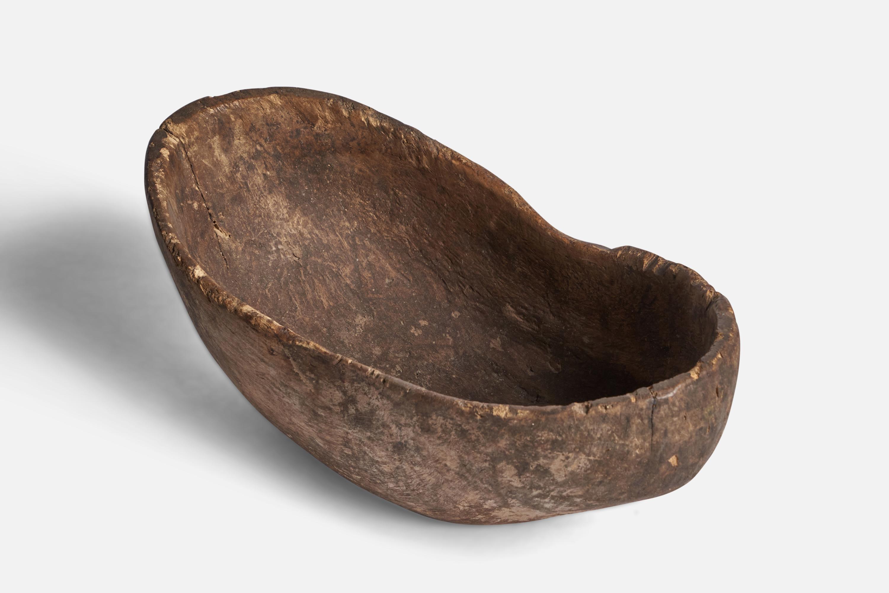 Folk Art Swedish Craft, Wooden Bowl, Sweden, 17th Century For Sale