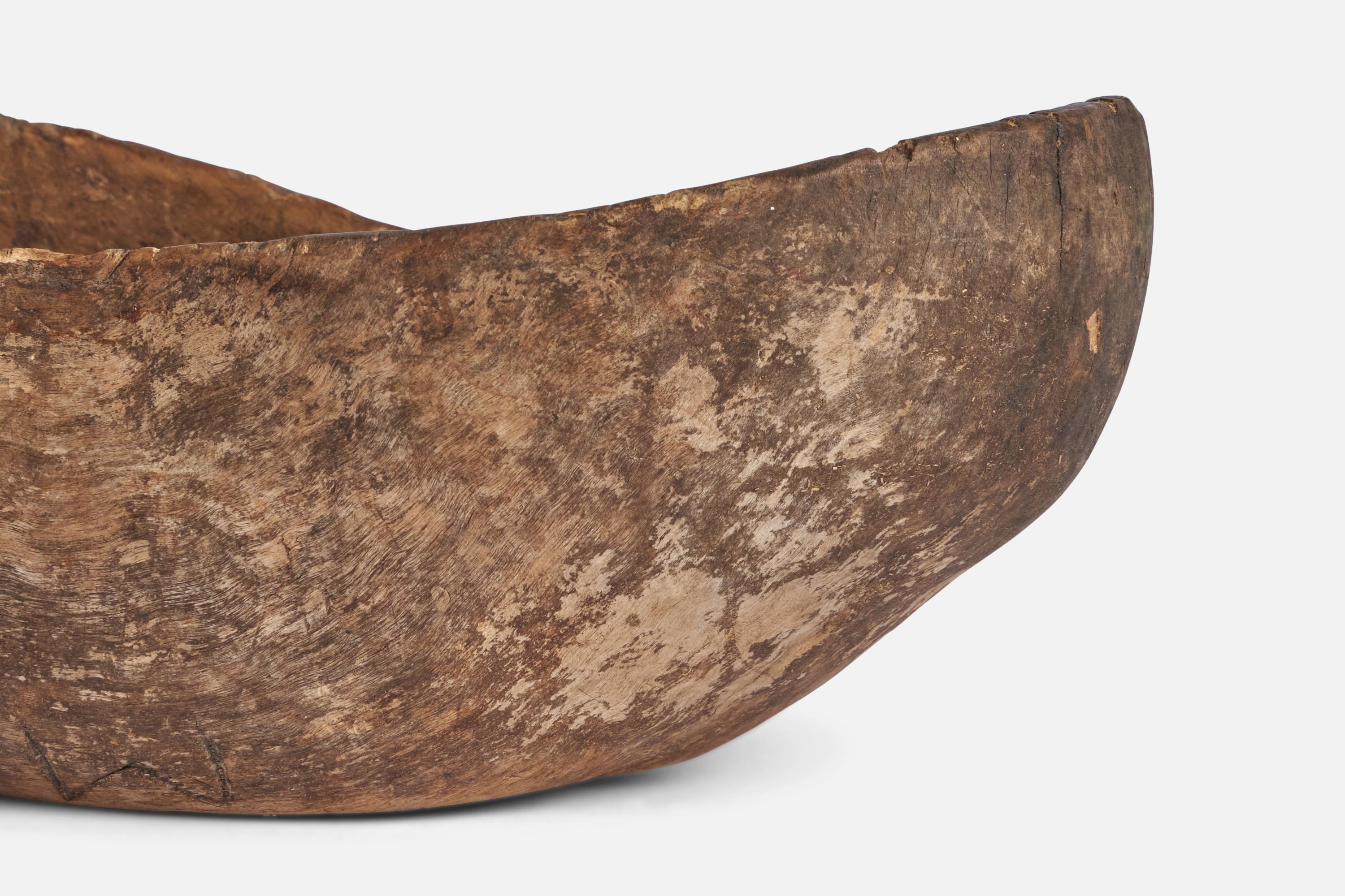 Swedish Craft, Wooden Bowl, Sweden, 17th Century In Distressed Condition For Sale In High Point, NC