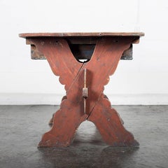 Swedish Cross Leg Desk with a Drawer