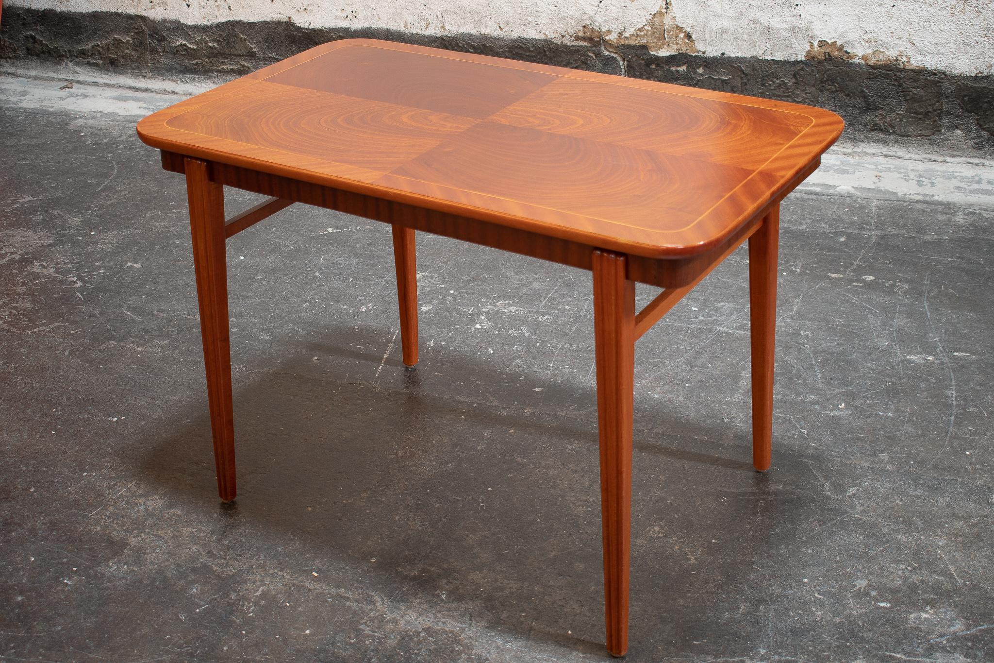Swedish Crotch Mahogany Mid-Century Modern End Table For Sale 3