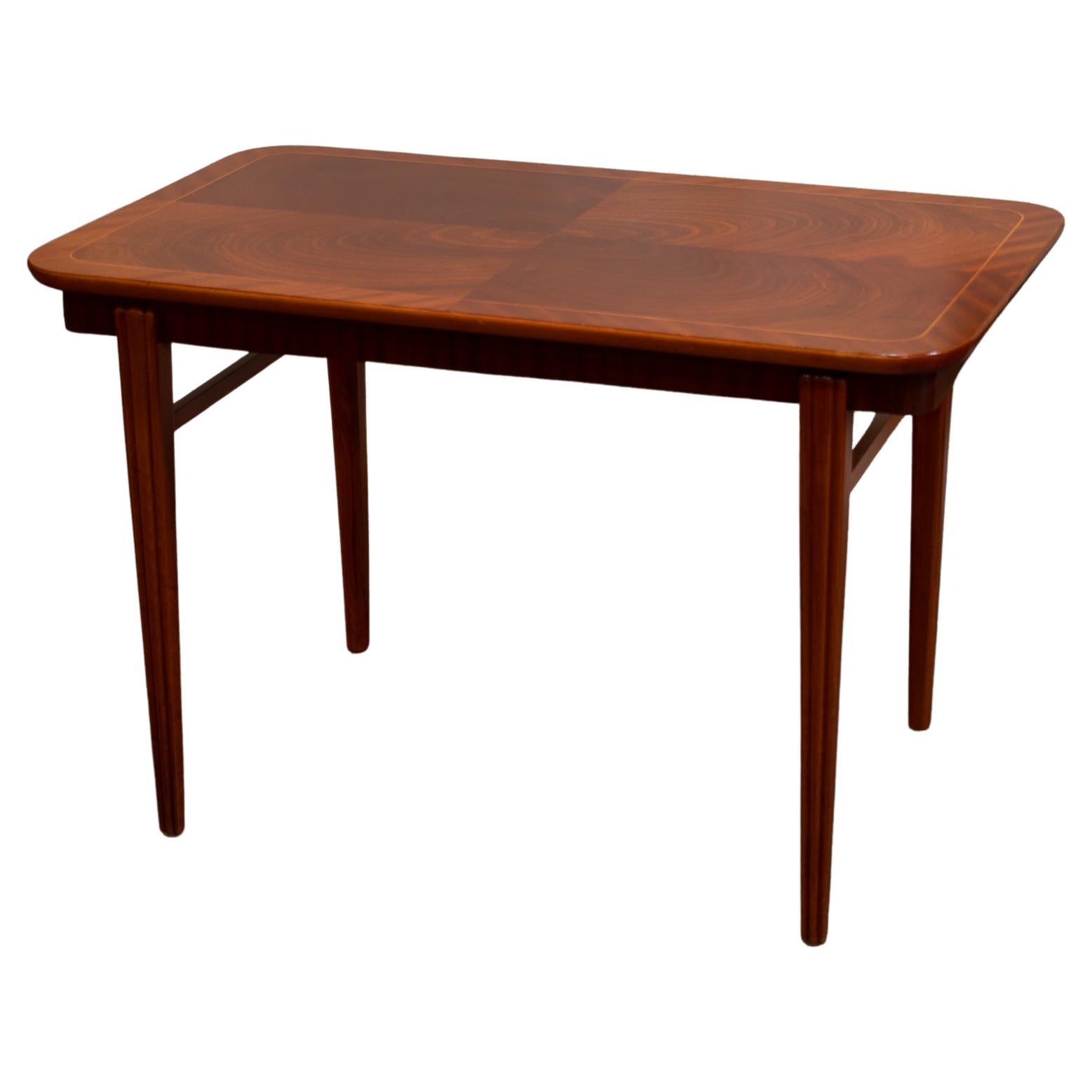 Swedish Crotch Mahogany Mid-Century Modern End Table For Sale
