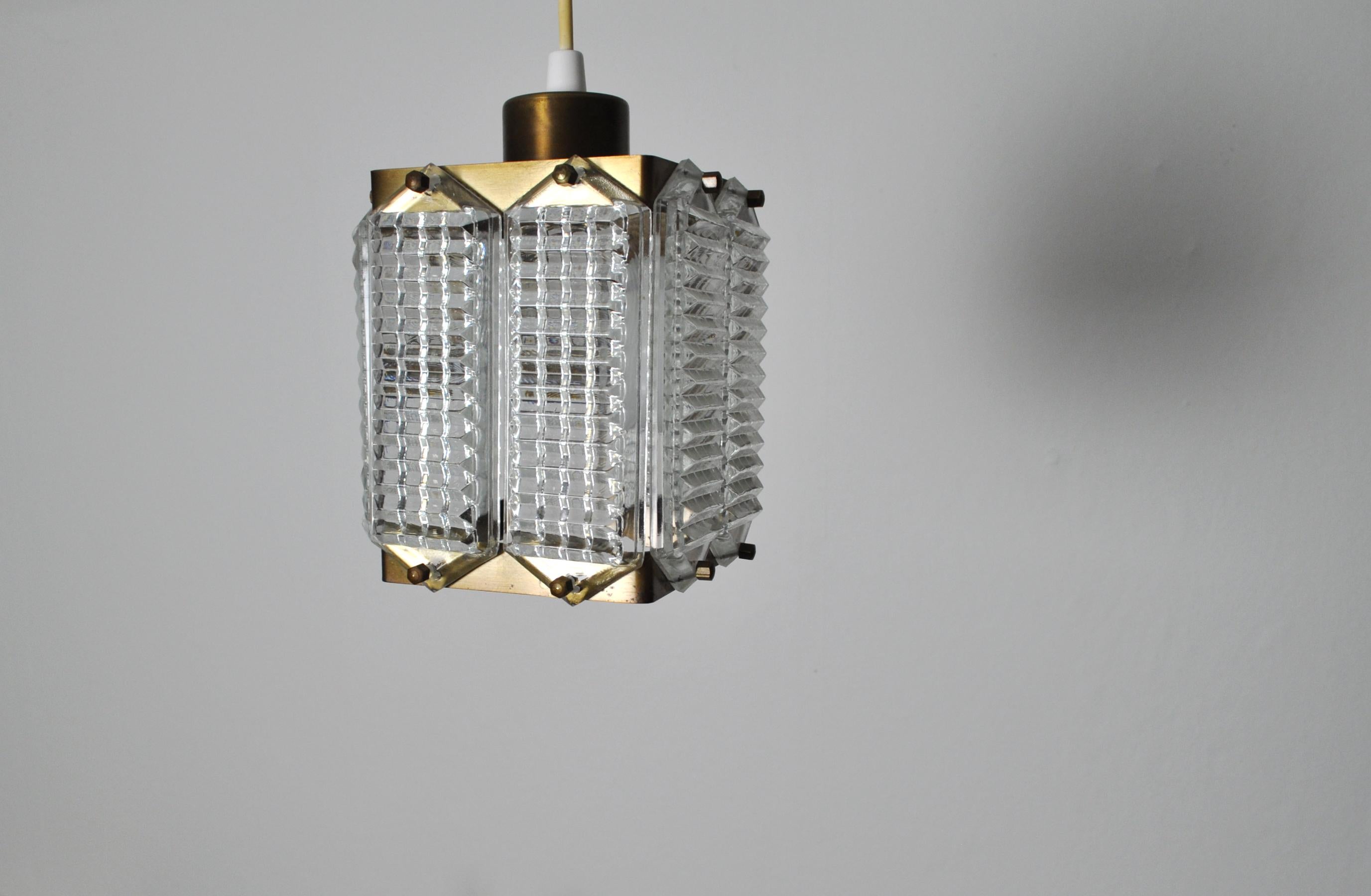 20th Century Swedish Crystal Ceiling Light designed by Wiktor Berndt for Flygsfors For Sale
