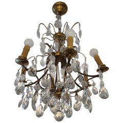 Antique Swedish Crystal Chandelier, Early 20th Century