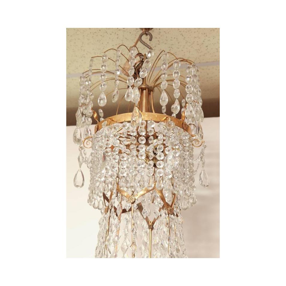 European Swedish Crystal Chandelier For Sale