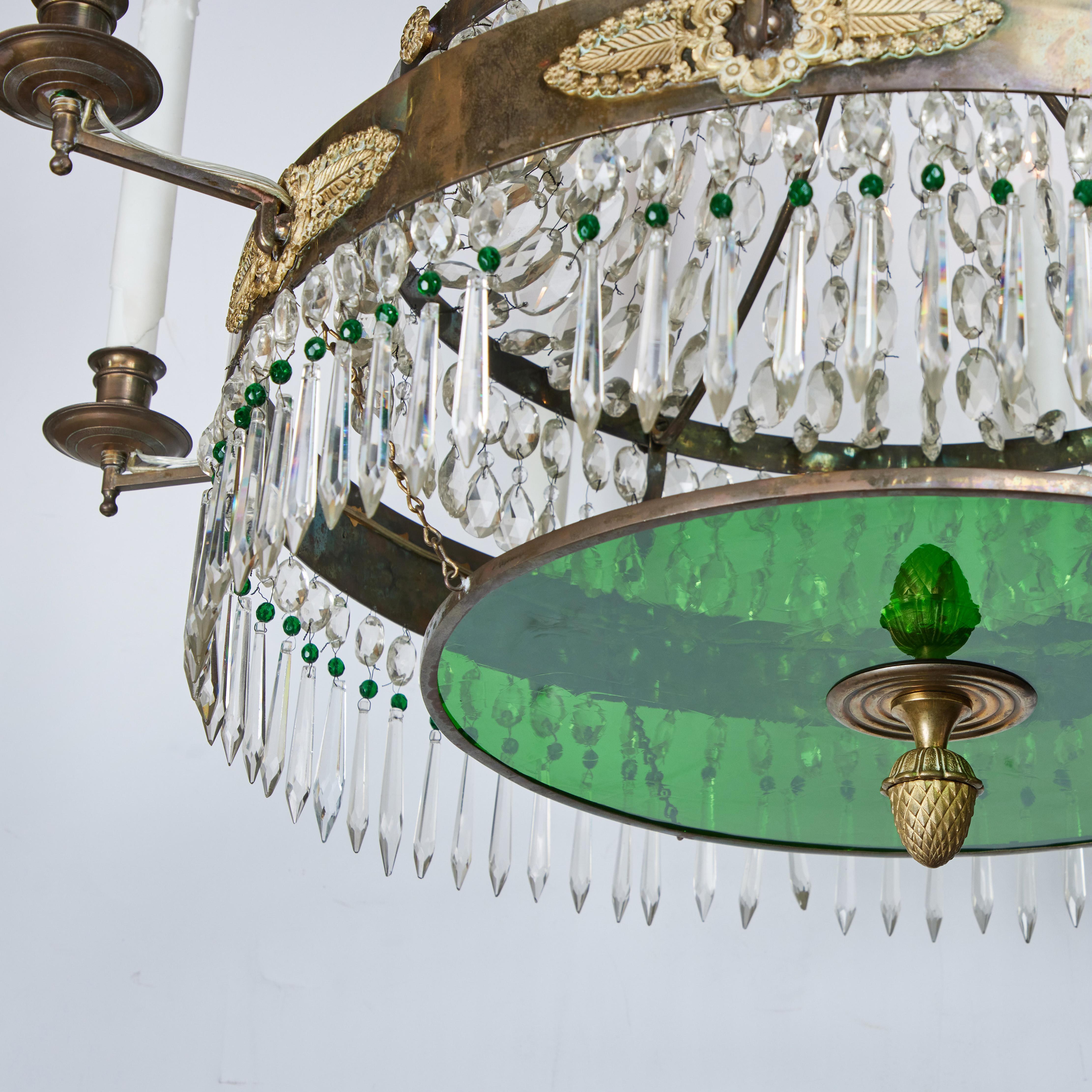 19th Century Swedish Crystal Chandelier For Sale