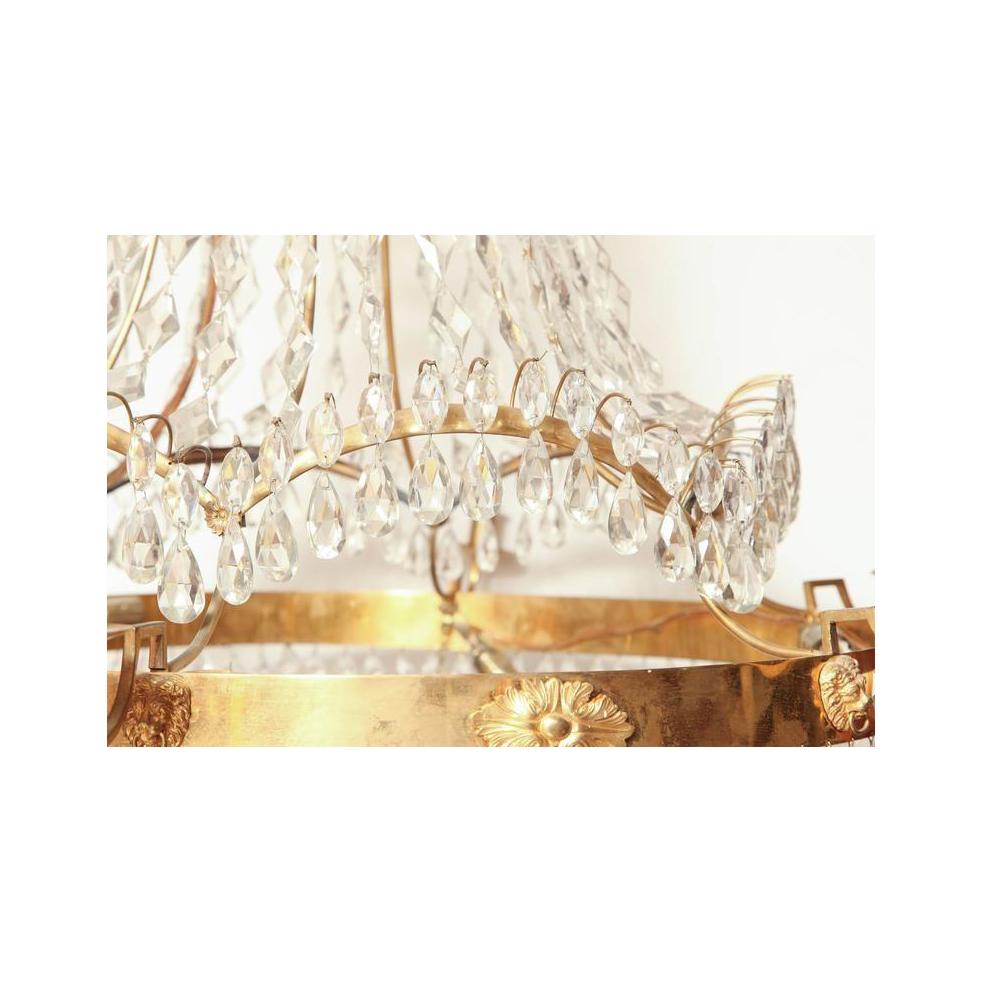 Swedish Crystal Chandelier In Excellent Condition For Sale In Westwood, NJ