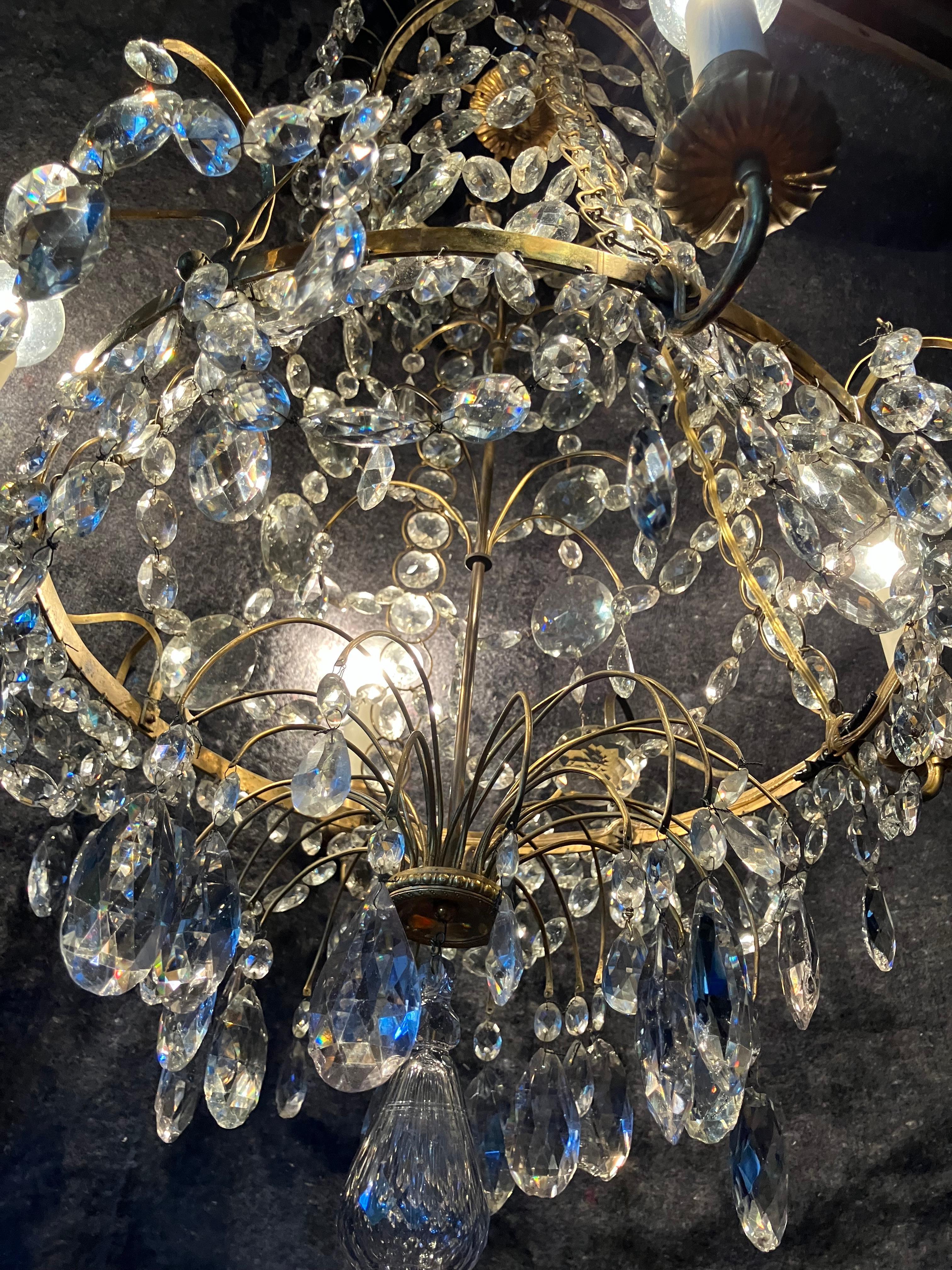 Swedish Crystal Chandelier For Sale 2