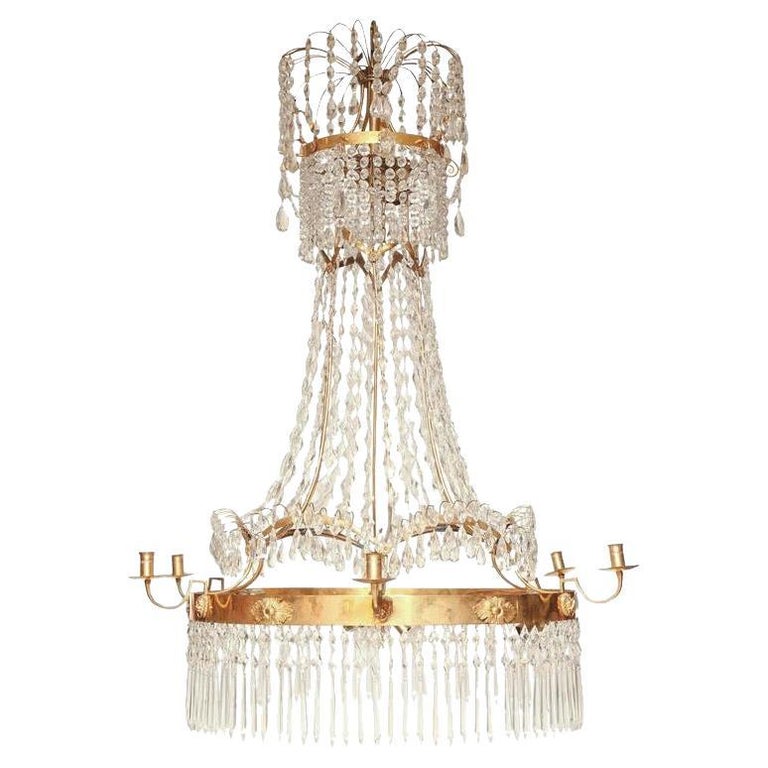 Swedish Crystal Chandelier For Sale at 1stDibs