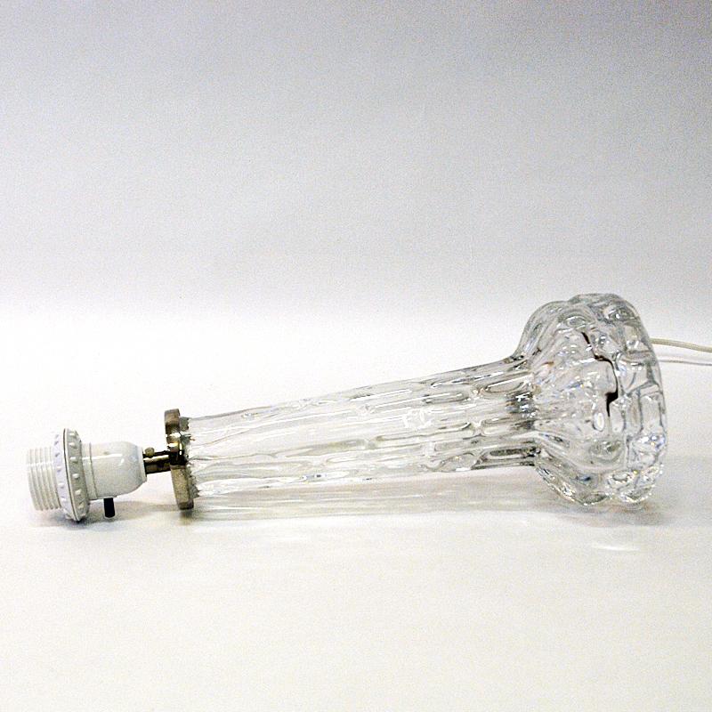 Scandinavian Modern Swedish Crystal Glass Table Lamp by Carl Fagerlund for Orrefors 1950s