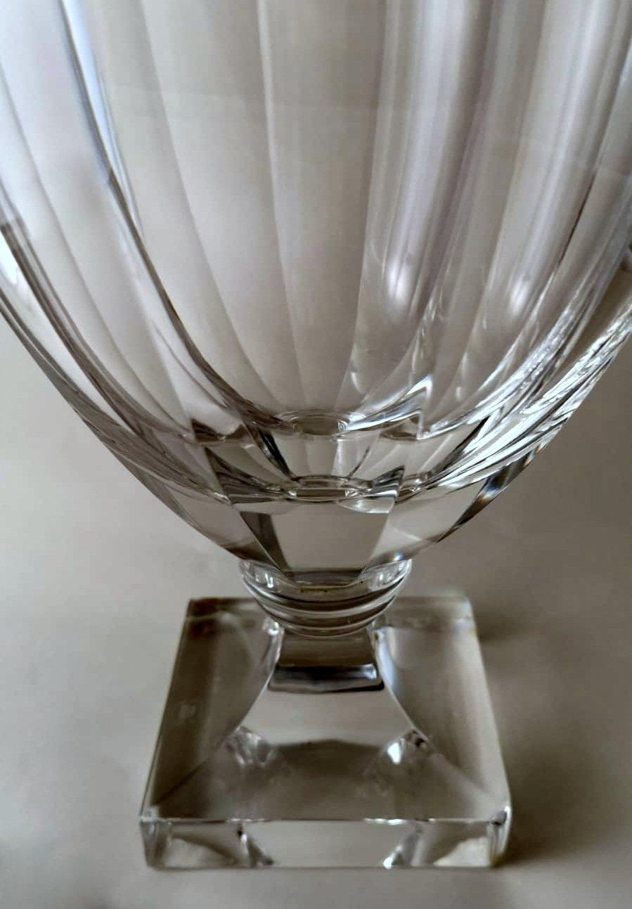 Swedish Crystal Tulip Vase With Square Base For Sale 11