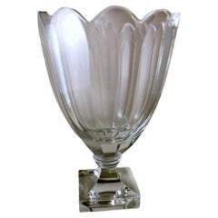 Swedish Crystal Tulip Vase With Square Base