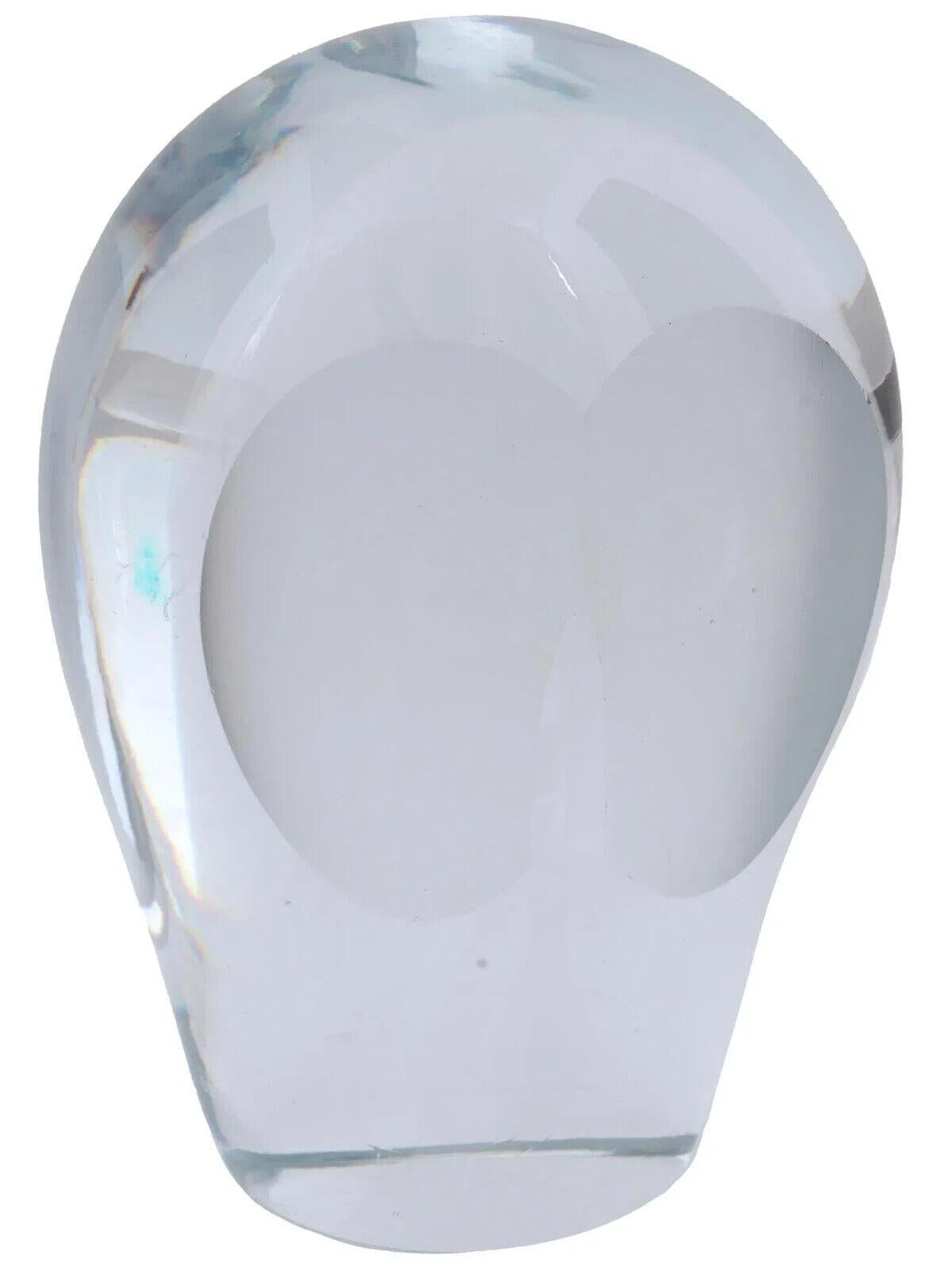 A vintage Swedish cut crystal owl paperweight by Royal Krona. Circa the late 20th century, 1970s. The lamp shaped paperweight made of frosted and transparent glass is modeled in the form of an owls head with an elongated beak. Unmarked. Collectible