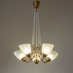 Swedish Cut Glass Suspension Chandelier, circa 1950