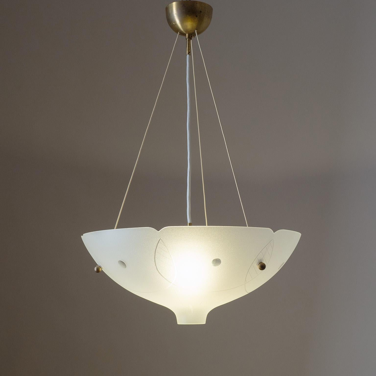 Swedish Cut Glass Suspension Light, circa 1950 In Good Condition For Sale In Vienna, AT