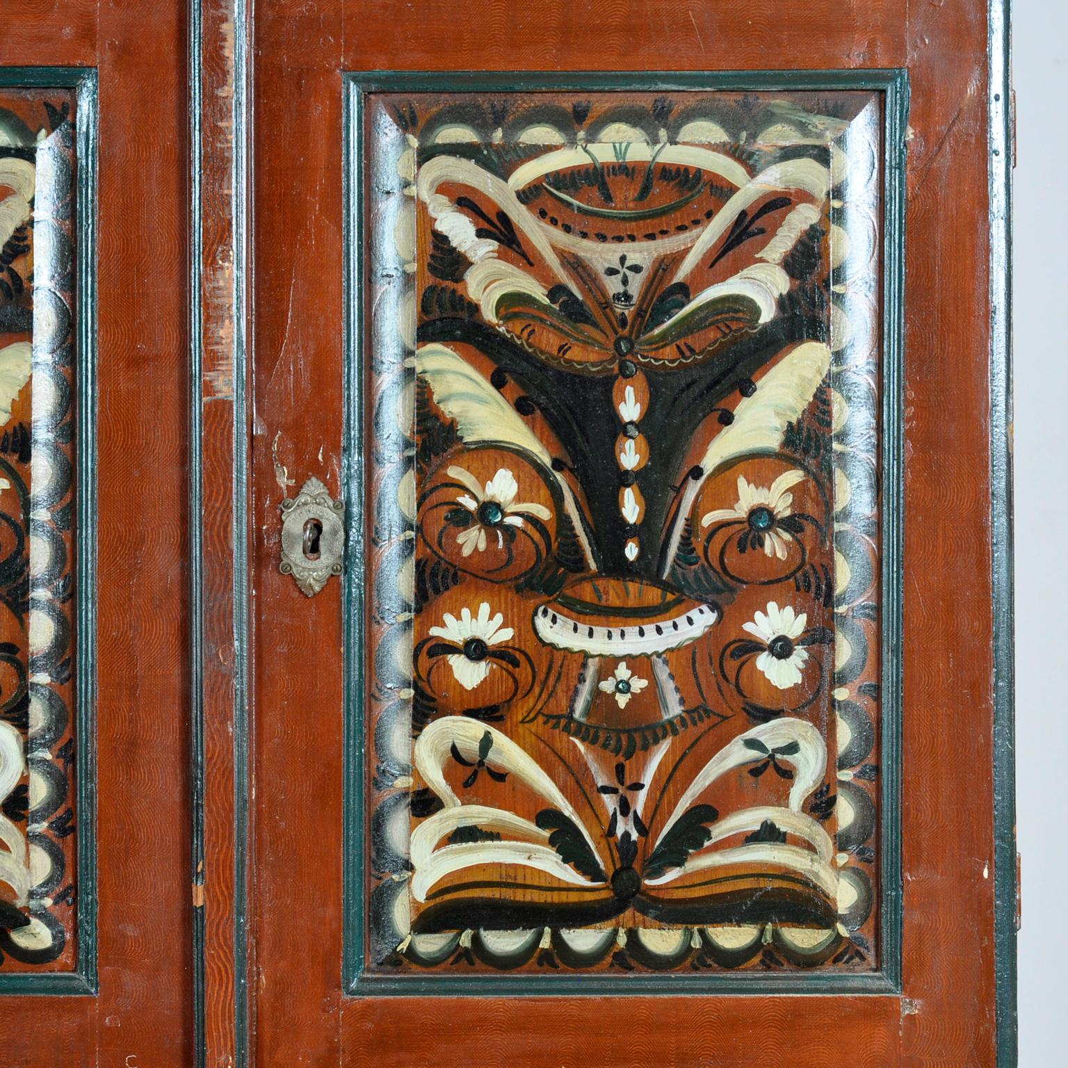 Swedish Dalarna Painted Crown Cupboard, dated 1799 For Sale 4