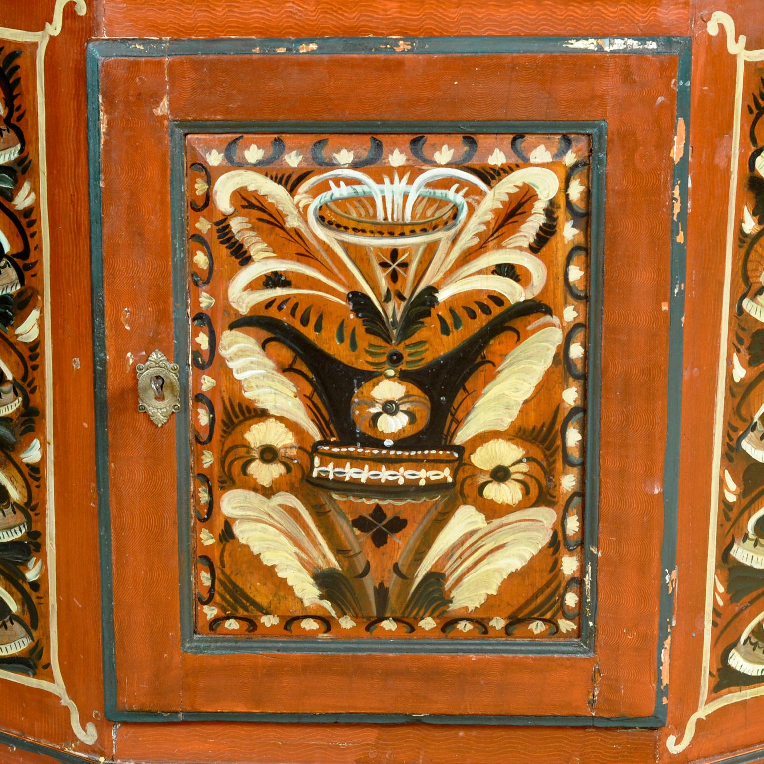 Swedish Dalarna Painted Crown Cupboard, dated 1799 For Sale 6