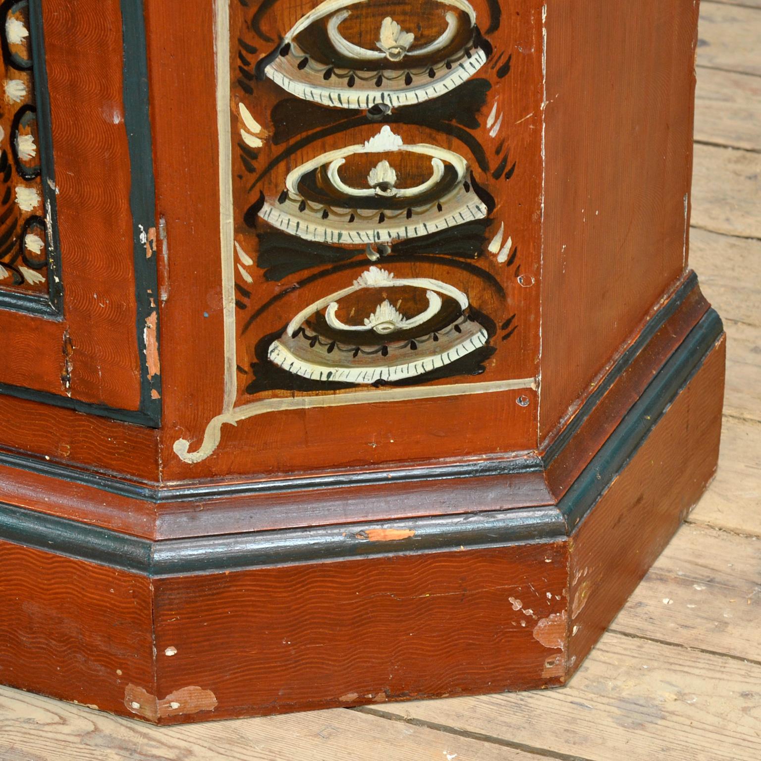 Swedish Dalarna Painted Crown Cupboard, dated 1799 For Sale 7