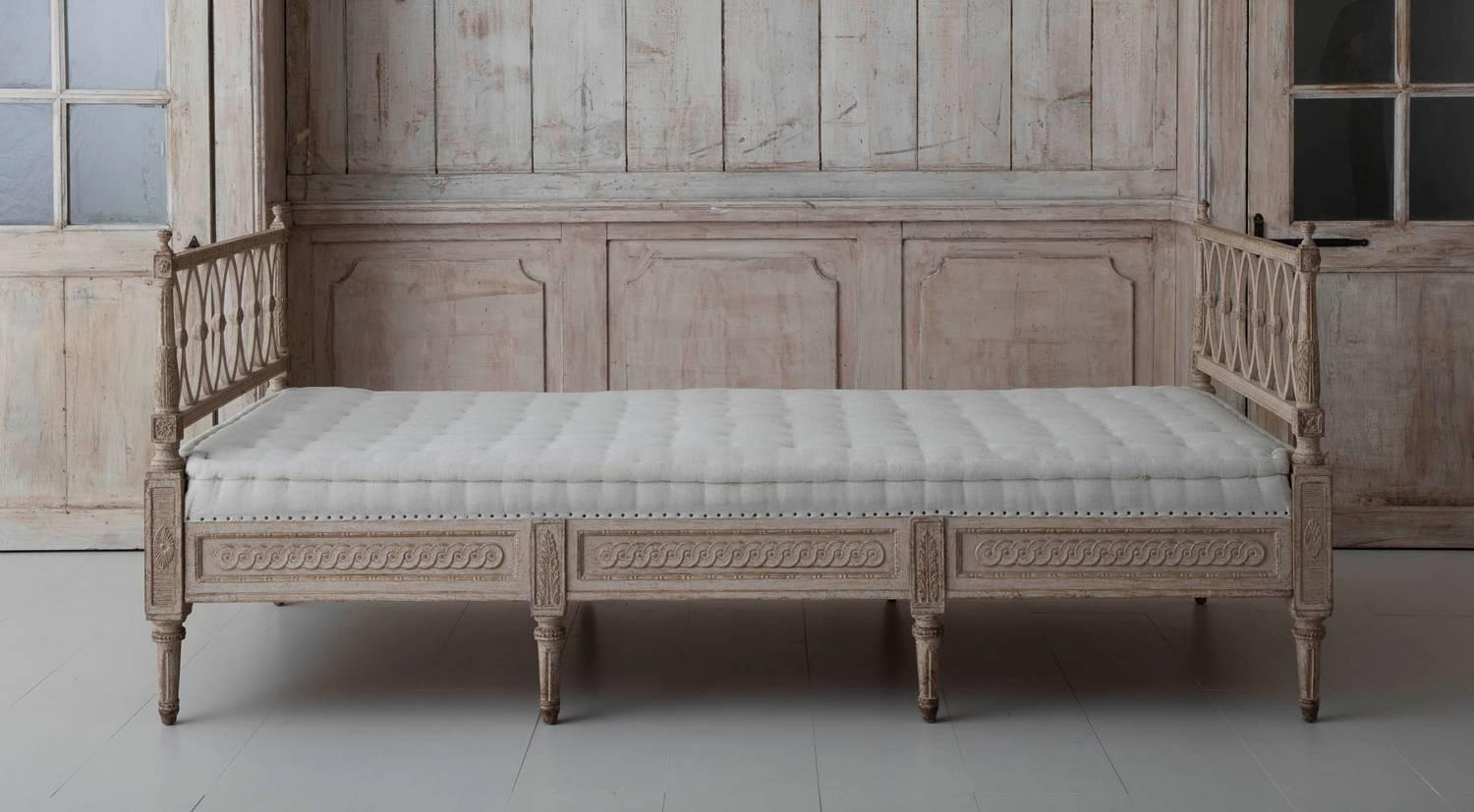 Wood Swedish Daybed Sofa in the Gustavian Style