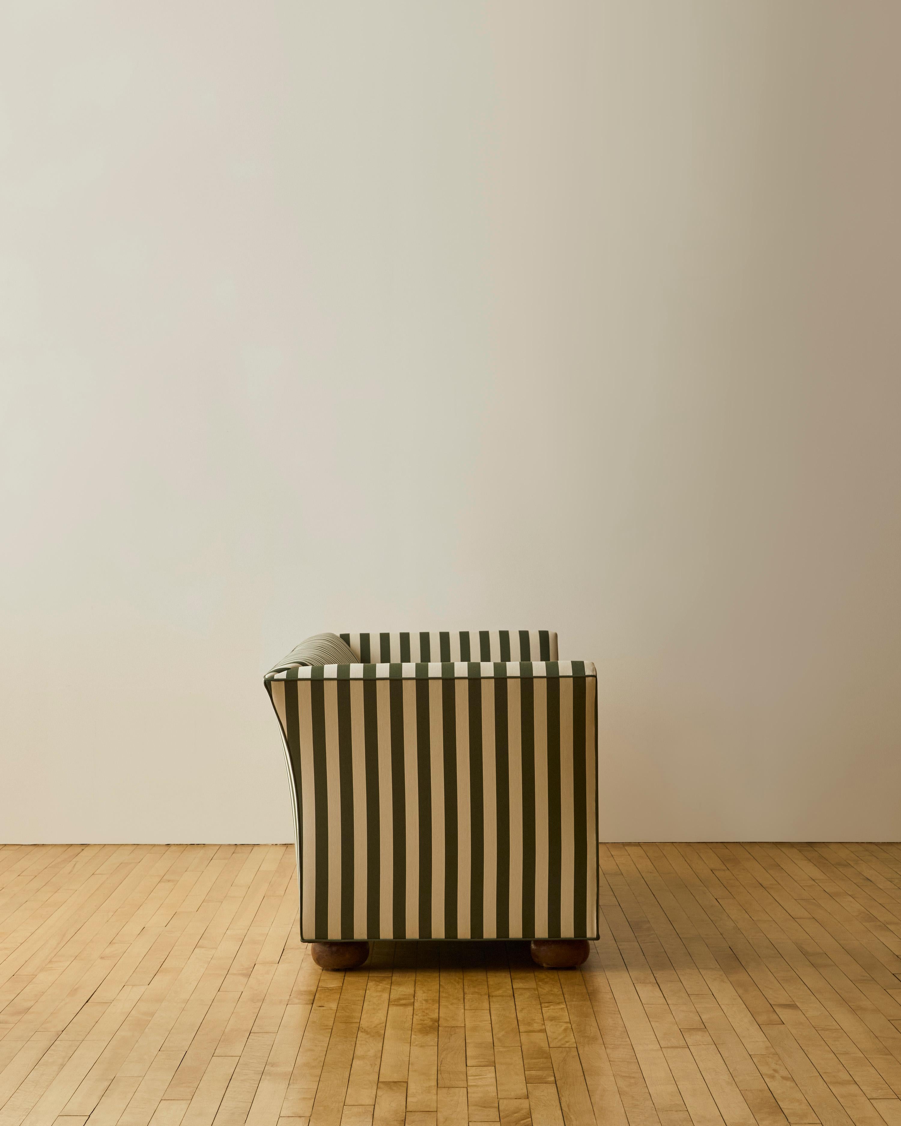 Art Déco Divano a strisce bianche e verdi in stile Deco svedese in vendita