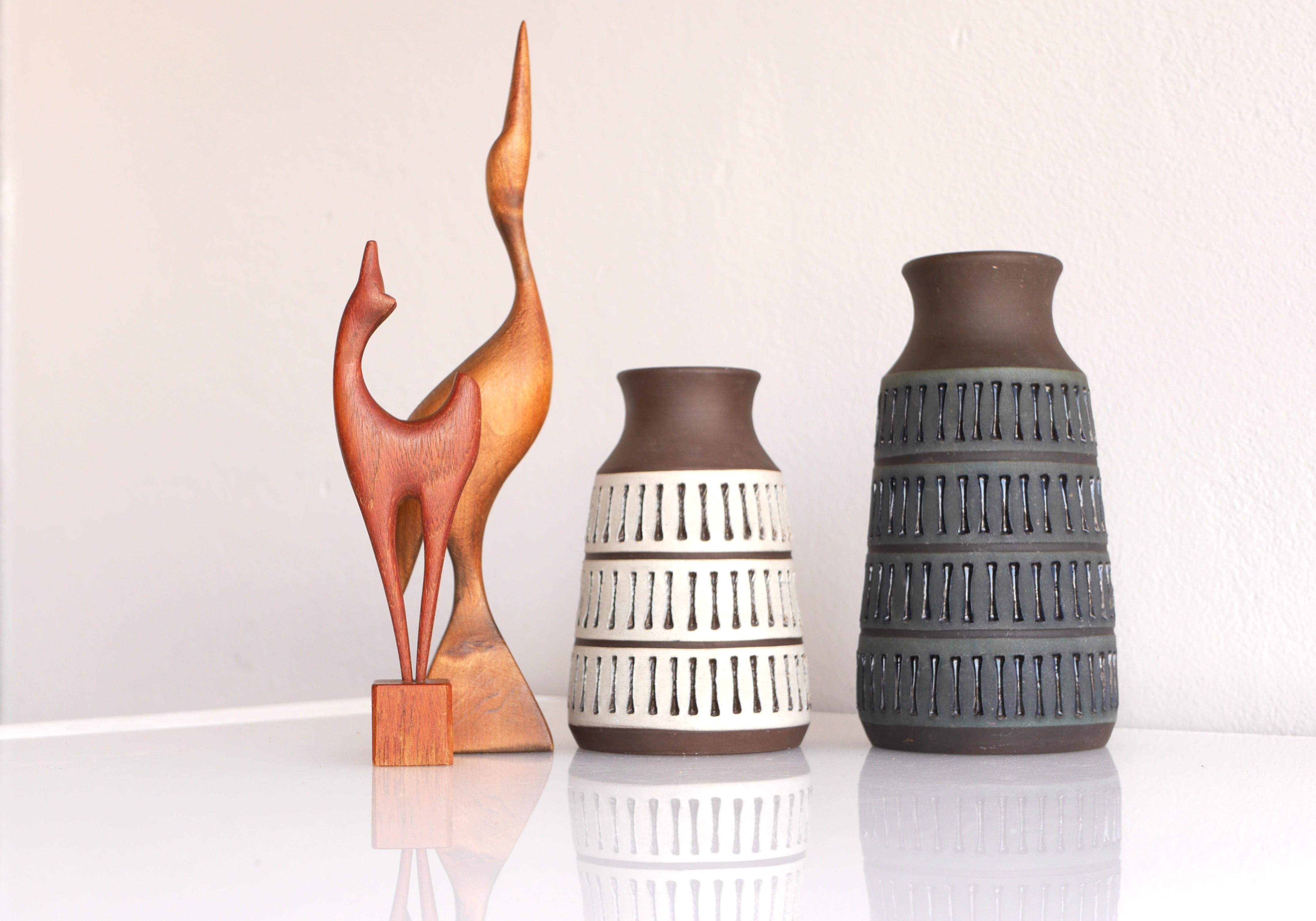 Mid-20th Century A pair of Scandinavian pottery vases, by Tomas Anagrius for Alingsås, Sweden