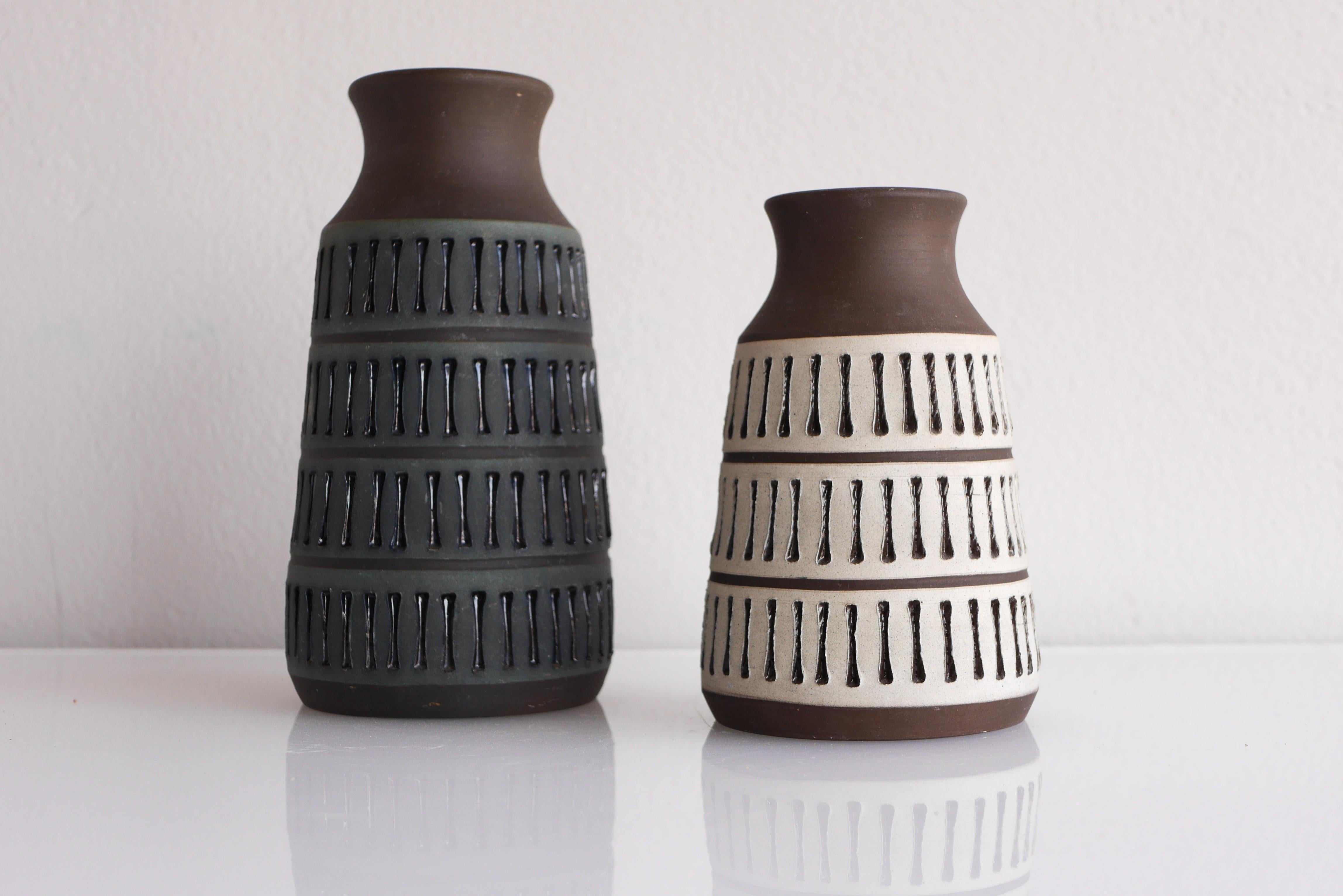 A pair of Scandinavian pottery vases, by Tomas Anagrius for Alingsås, Sweden 2