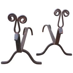 Swedish Rain Deer Andirons