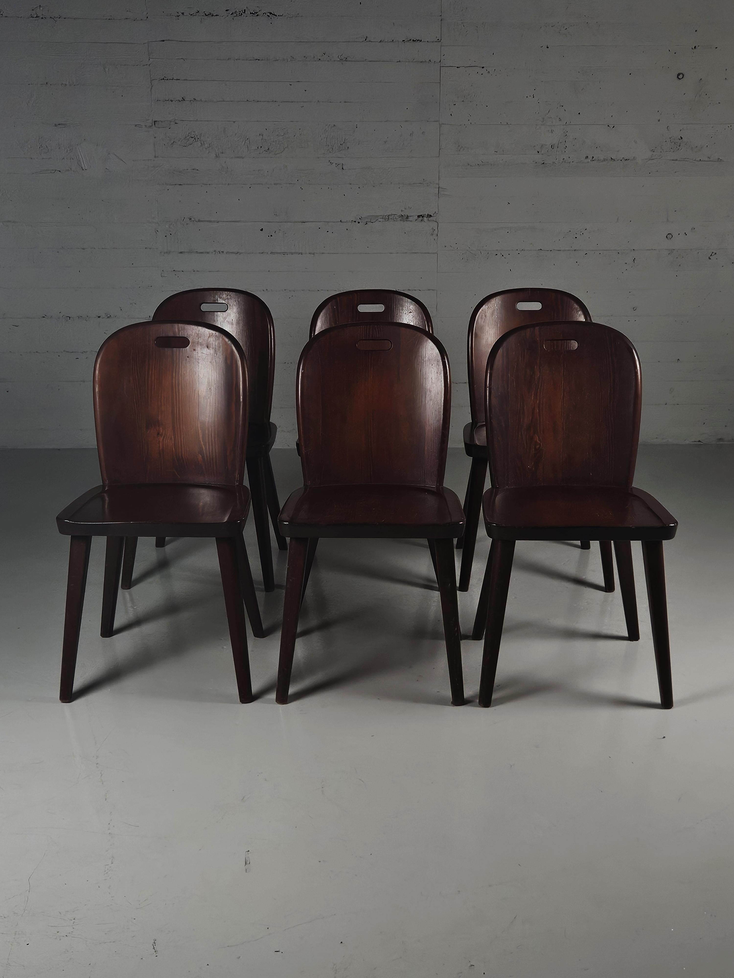 Sillas de comedor suecas de pino de diseño producidas por Åby Möbelfabrik, años 30 Escandinavo moderno